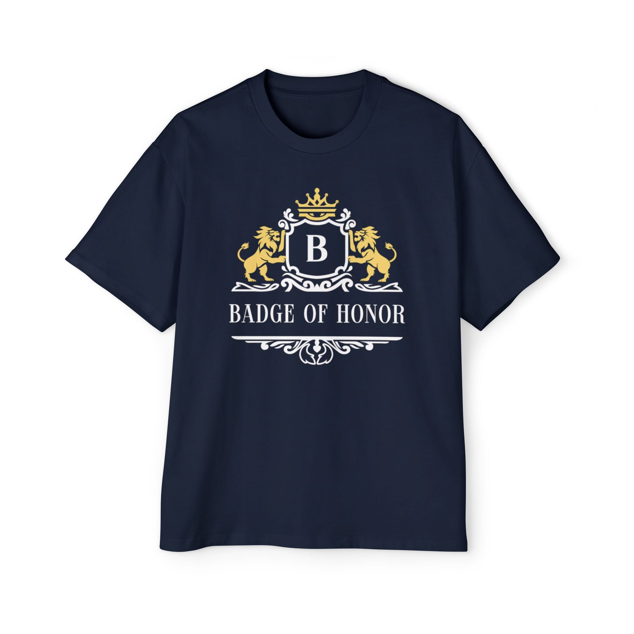 Badge Of Honor Crest Tee — Men's Oversized Graphic T-Shirt
