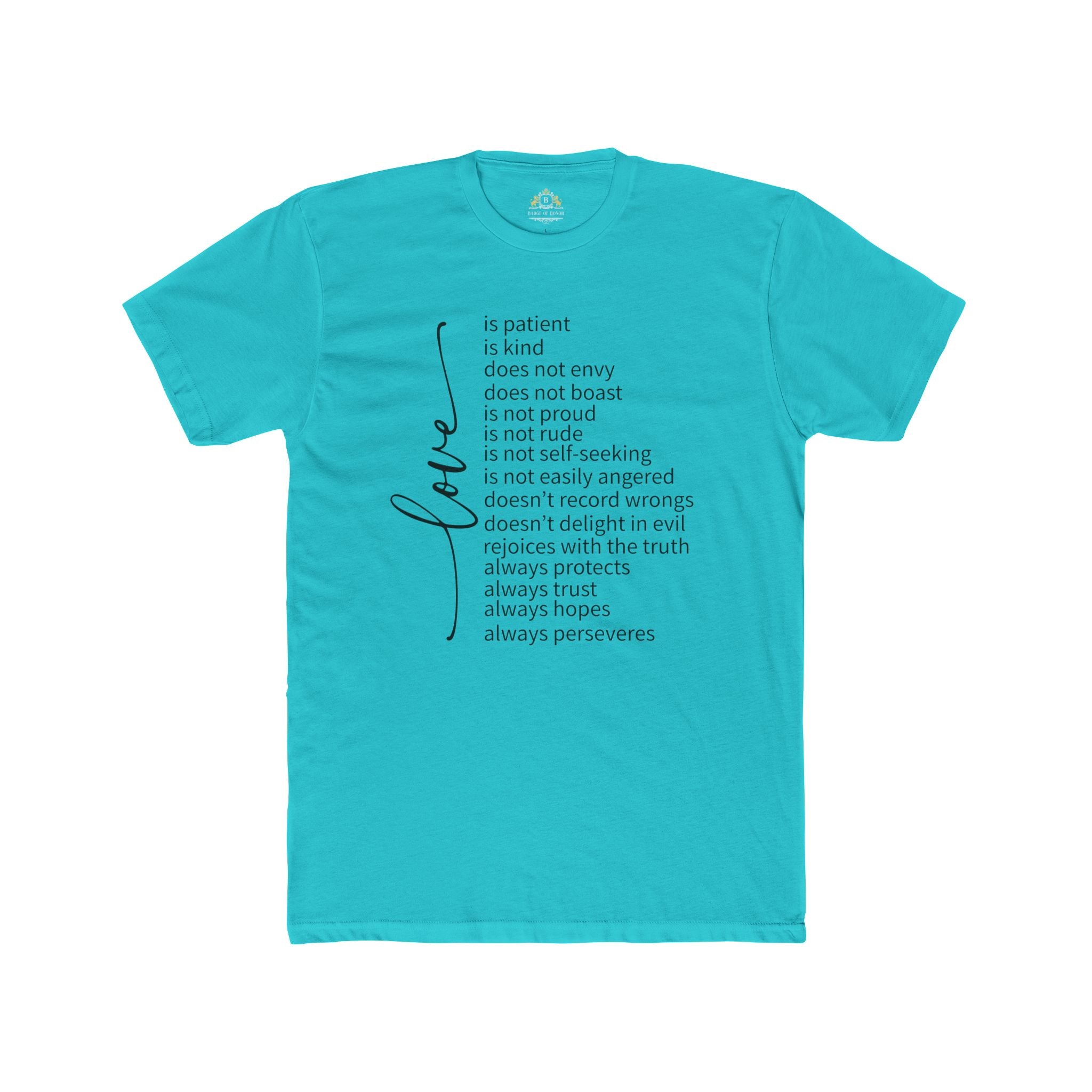 Love is Patient T-Shirt — Inspirational Scripture Typography Tee
