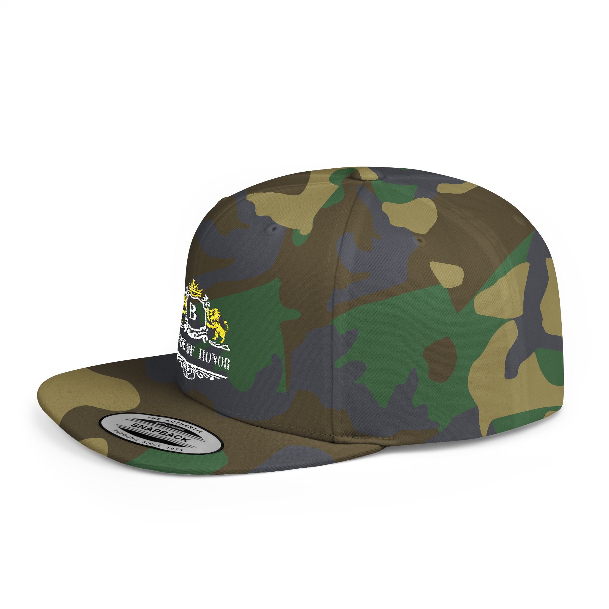 Badge Of Honor Crest Snapback Hat — 'B' Royal Emblem Flat-Bill Cap