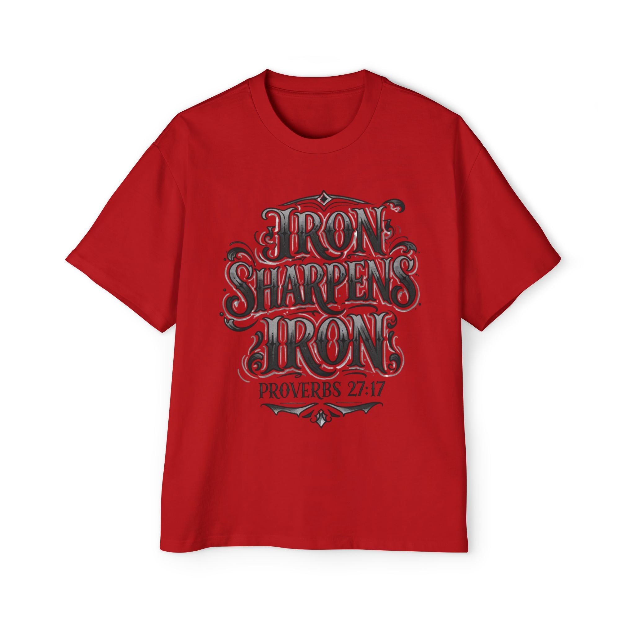 T-Shirt — "Iron Sharpens Iron" Proverbs 27:17 Christian Graphic Tee