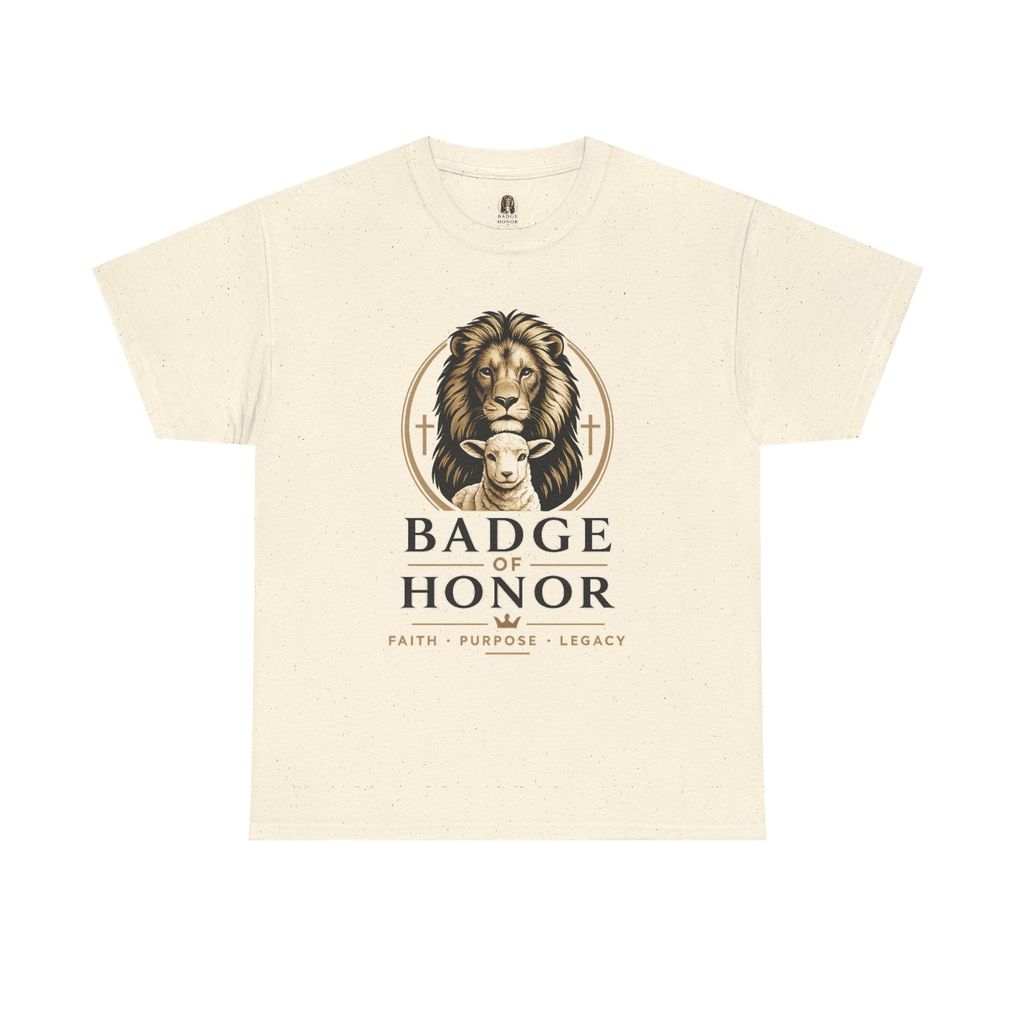 "Badge Of Honor" Lion Graphic Tee (Faith • Purpose • Legacy)