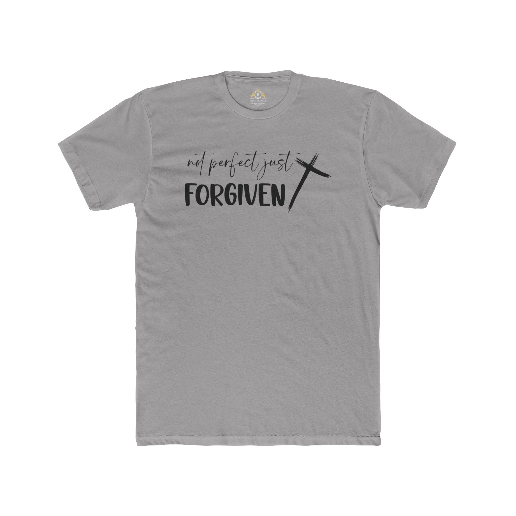 Forgiven Cross T-Shirt — 'Not Perfect Just Forgiven' Christian Tee