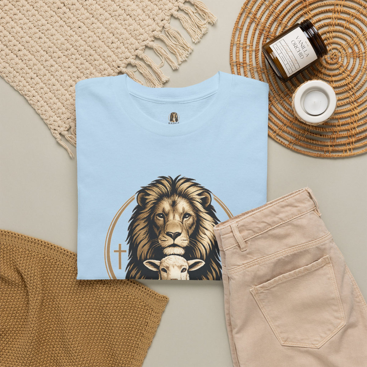"Badge Of Honor" Lion Graphic Tee (Faith • Purpose • Legacy)
