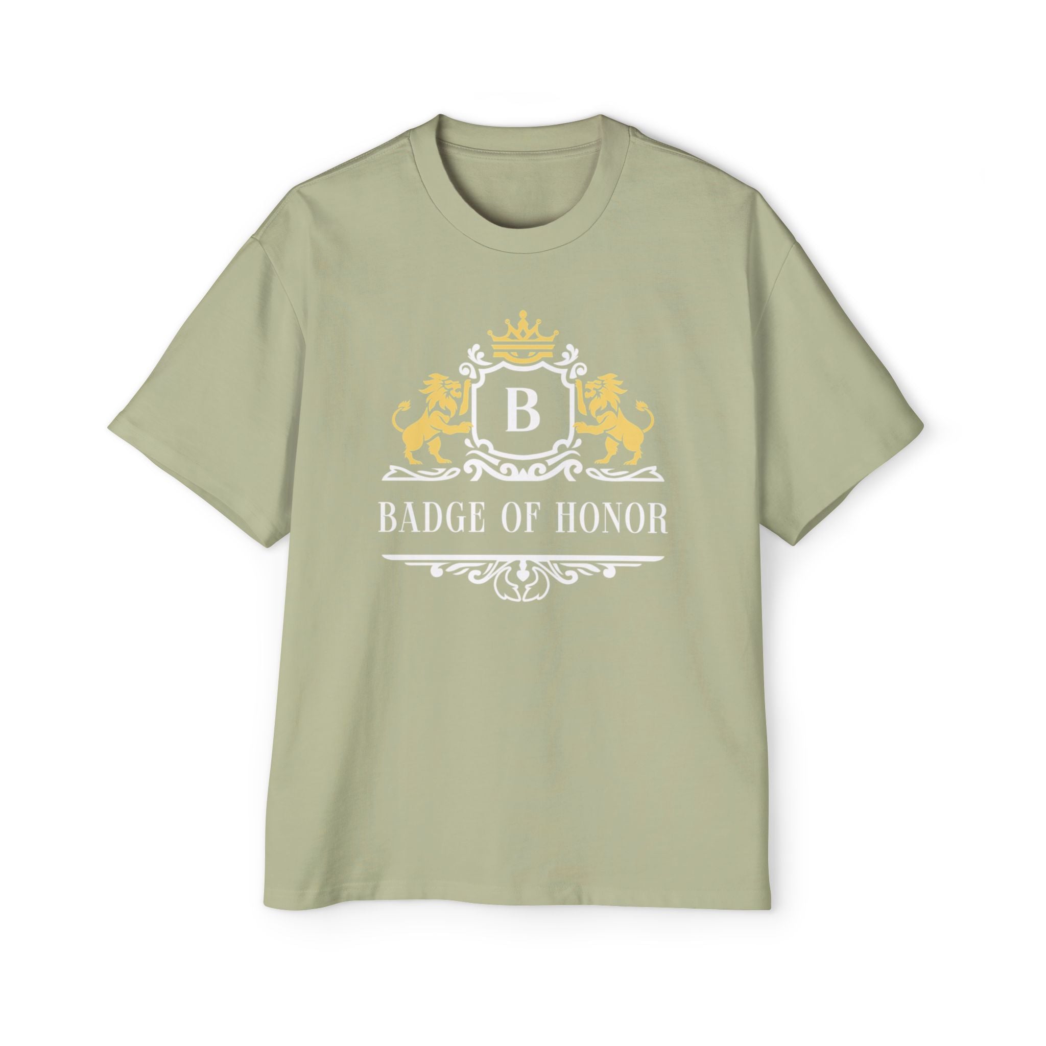 Badge Of Honor Crest Tee — Men's Oversized Graphic T-Shirt