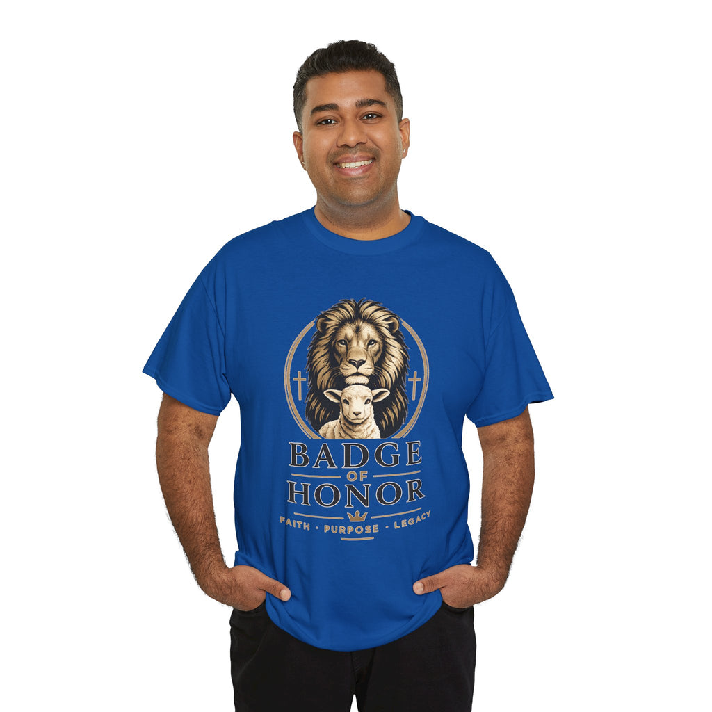 "Badge Of Honor" Lion Graphic Tee (Faith • Purpose • Legacy)