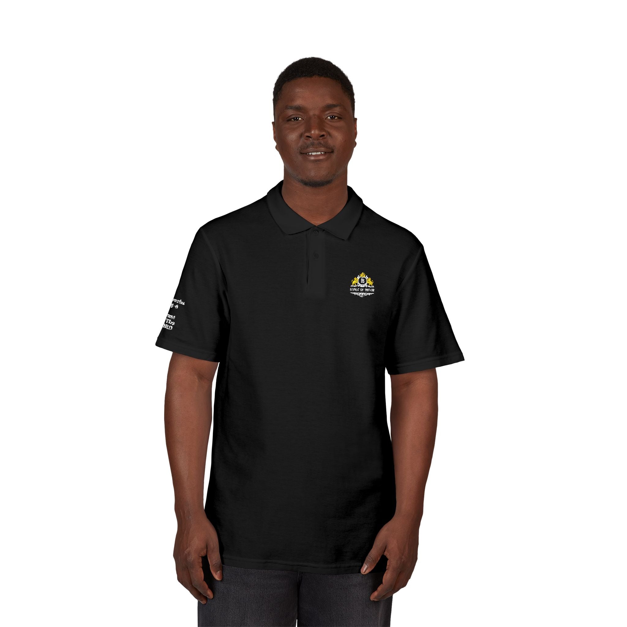 Badge Of Honor Crest Polo Shirt - 'Proverbs 3:5-6 Trust In The Lord'