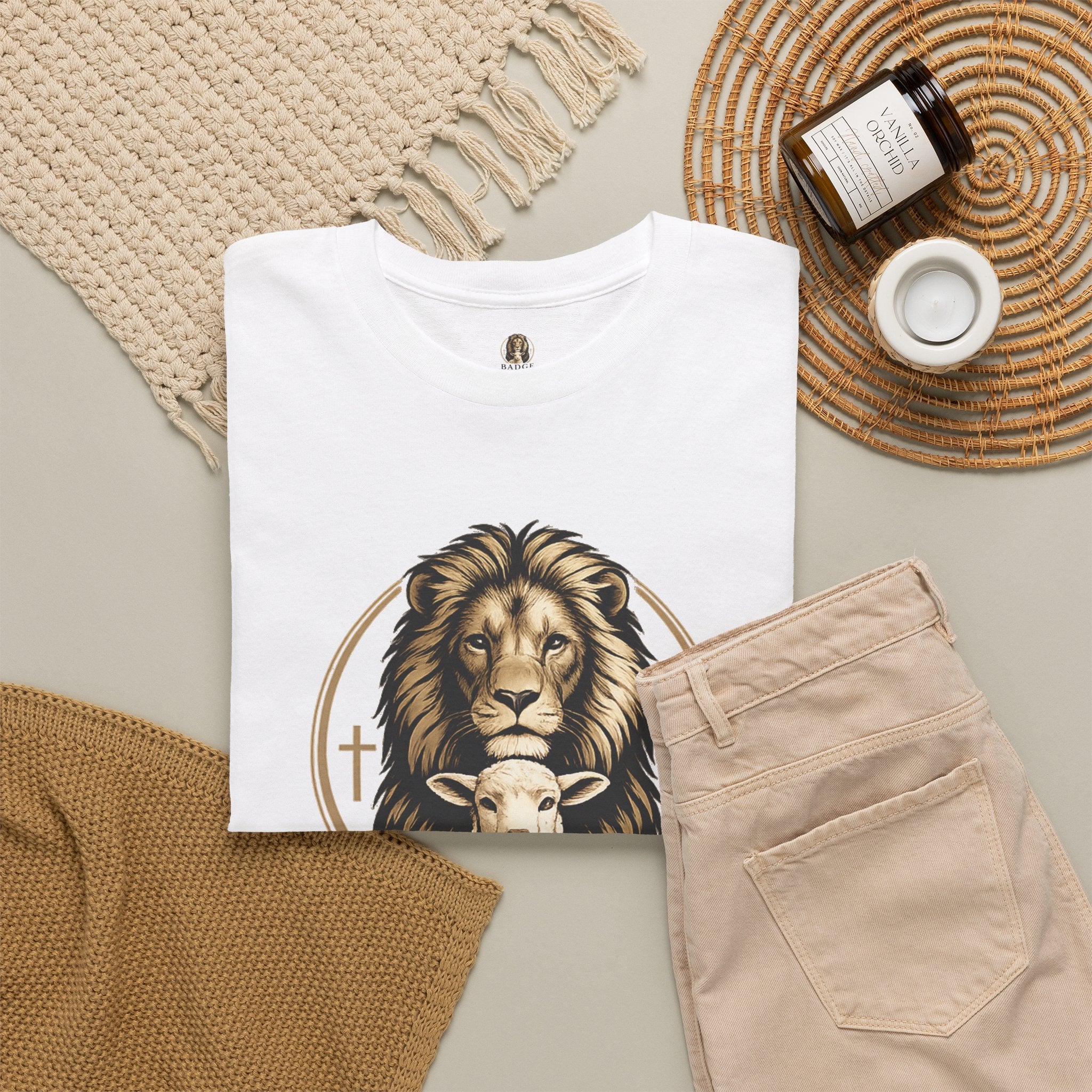 "Badge Of Honor" Lion Graphic Tee (Faith • Purpose • Legacy)