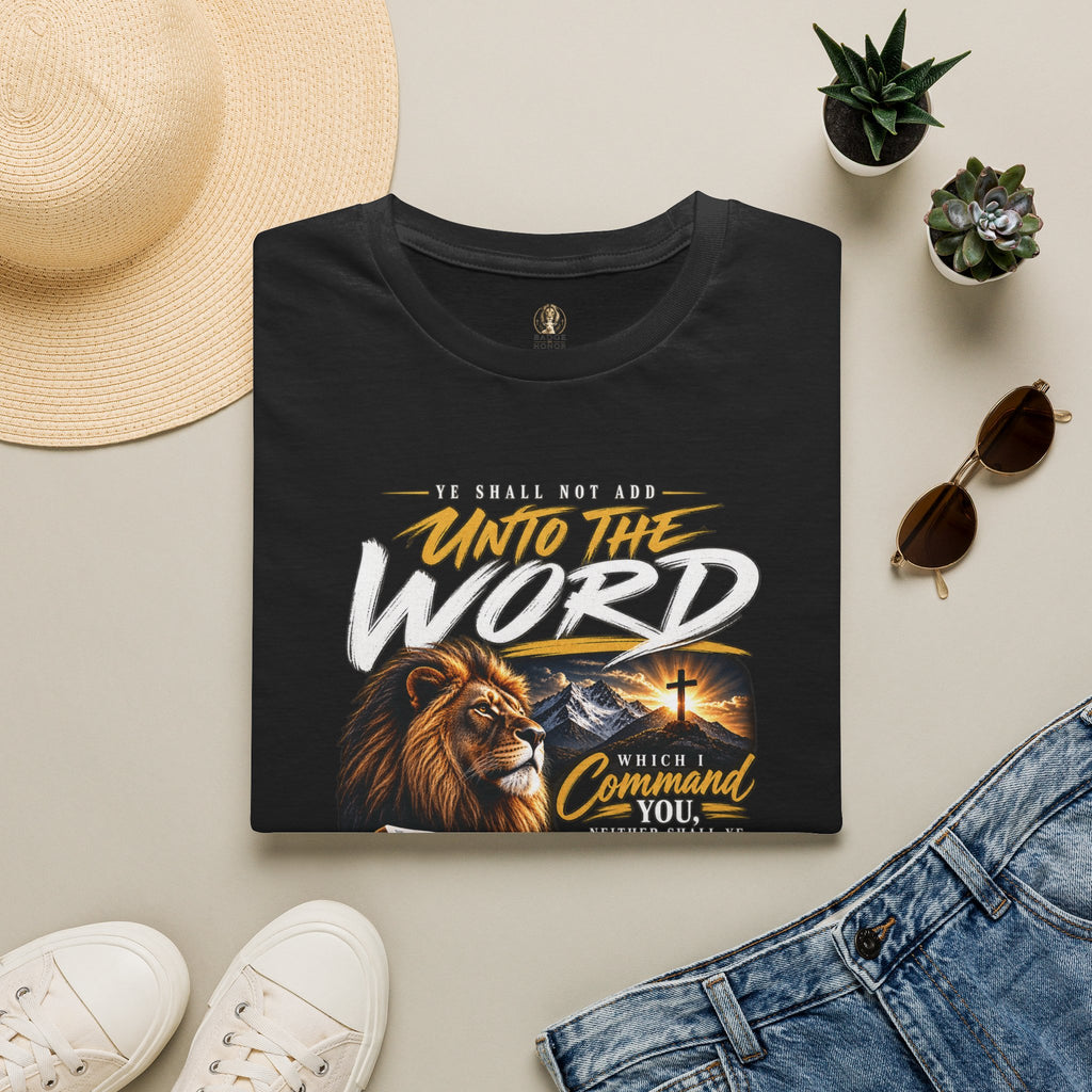 "Ye Shall Not Add Unto the Word" Lion Bible Verse - T-Shirt