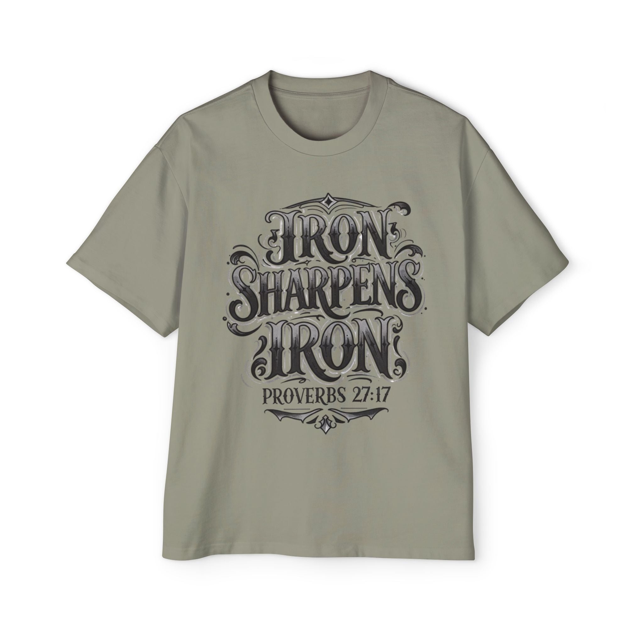 T-Shirt — "Iron Sharpens Iron" Proverbs 27:17 Christian Graphic Tee