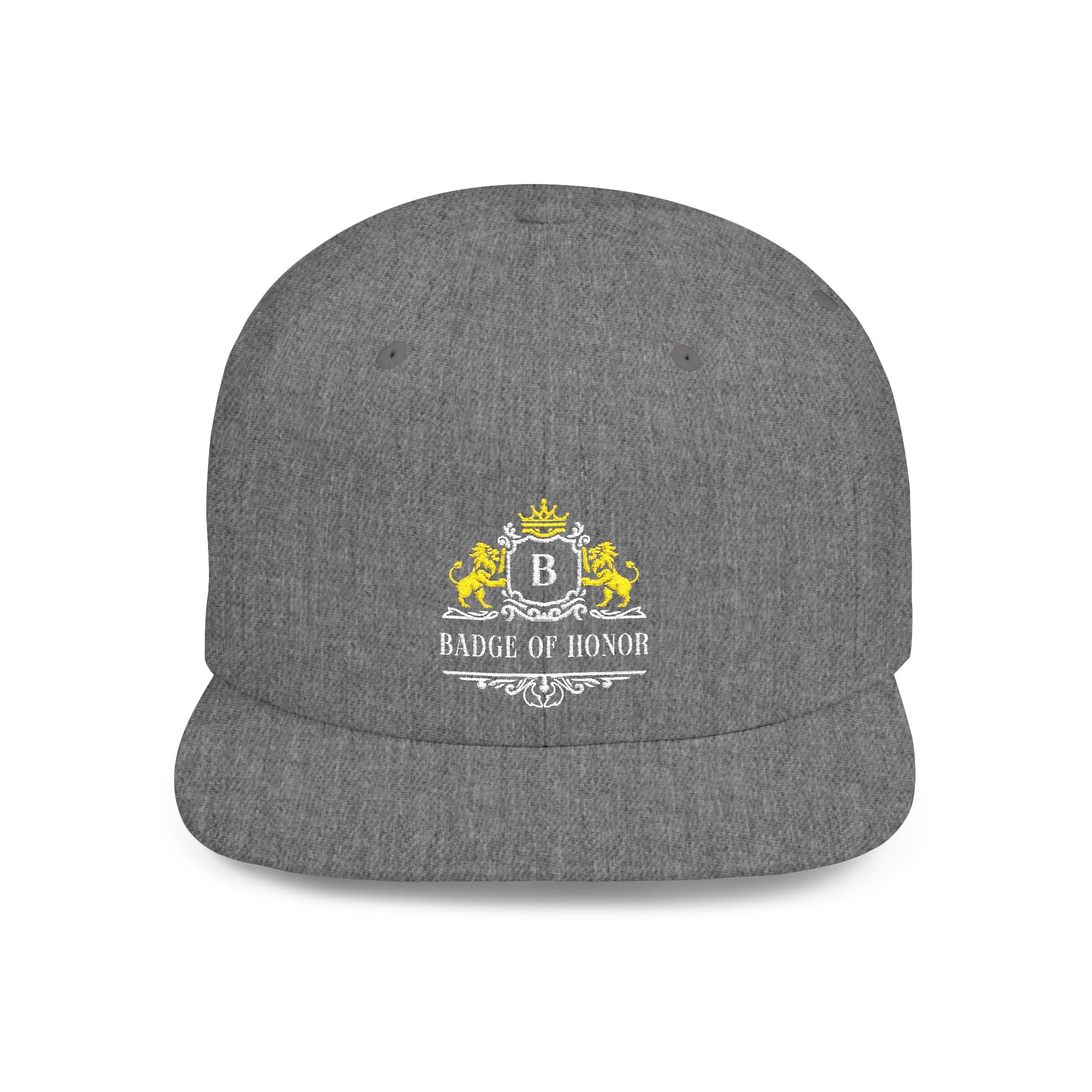 Badge Of Honor Crest Snapback Hat — 'B' Royal Emblem Flat-Bill Cap