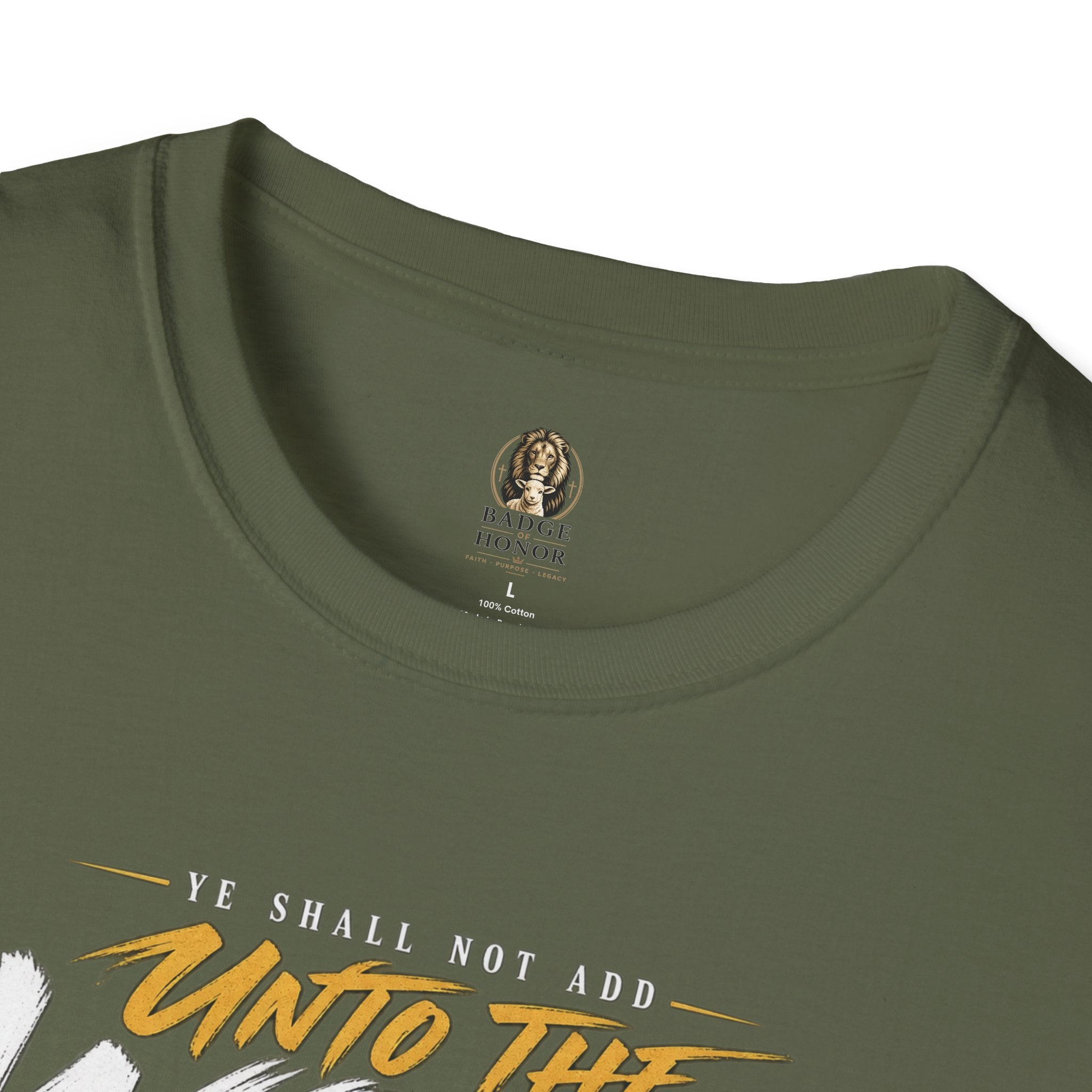 "Ye Shall Not Add Unto the Word" Lion Bible Verse - T-Shirt