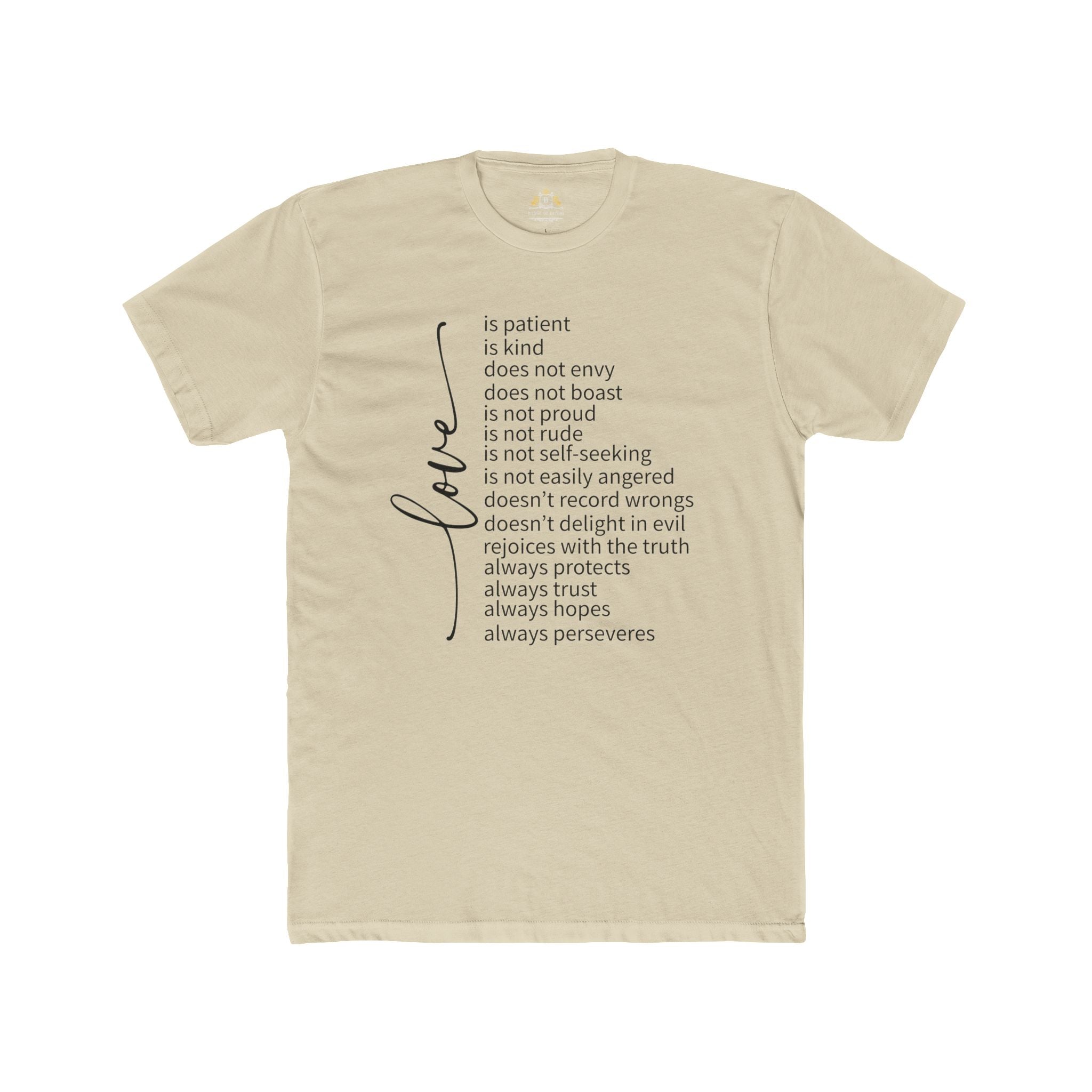 Love is Patient T-Shirt — Inspirational Scripture Typography Tee