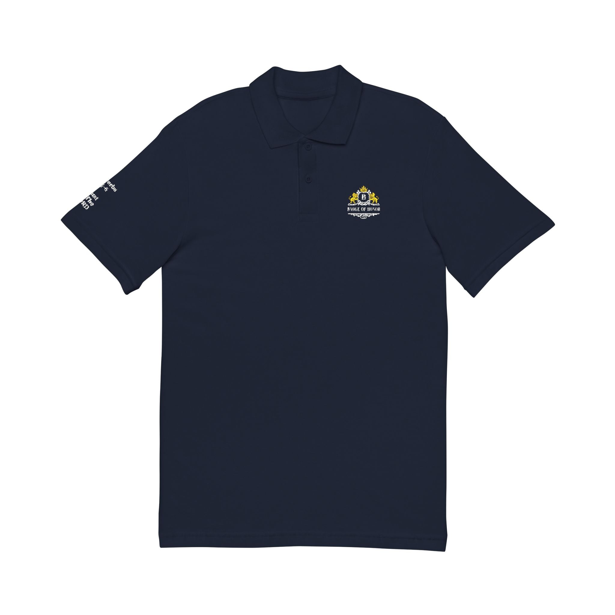Badge Of Honor Crest Polo Shirt - 'Proverbs 3:5-6 Trust In The Lord'