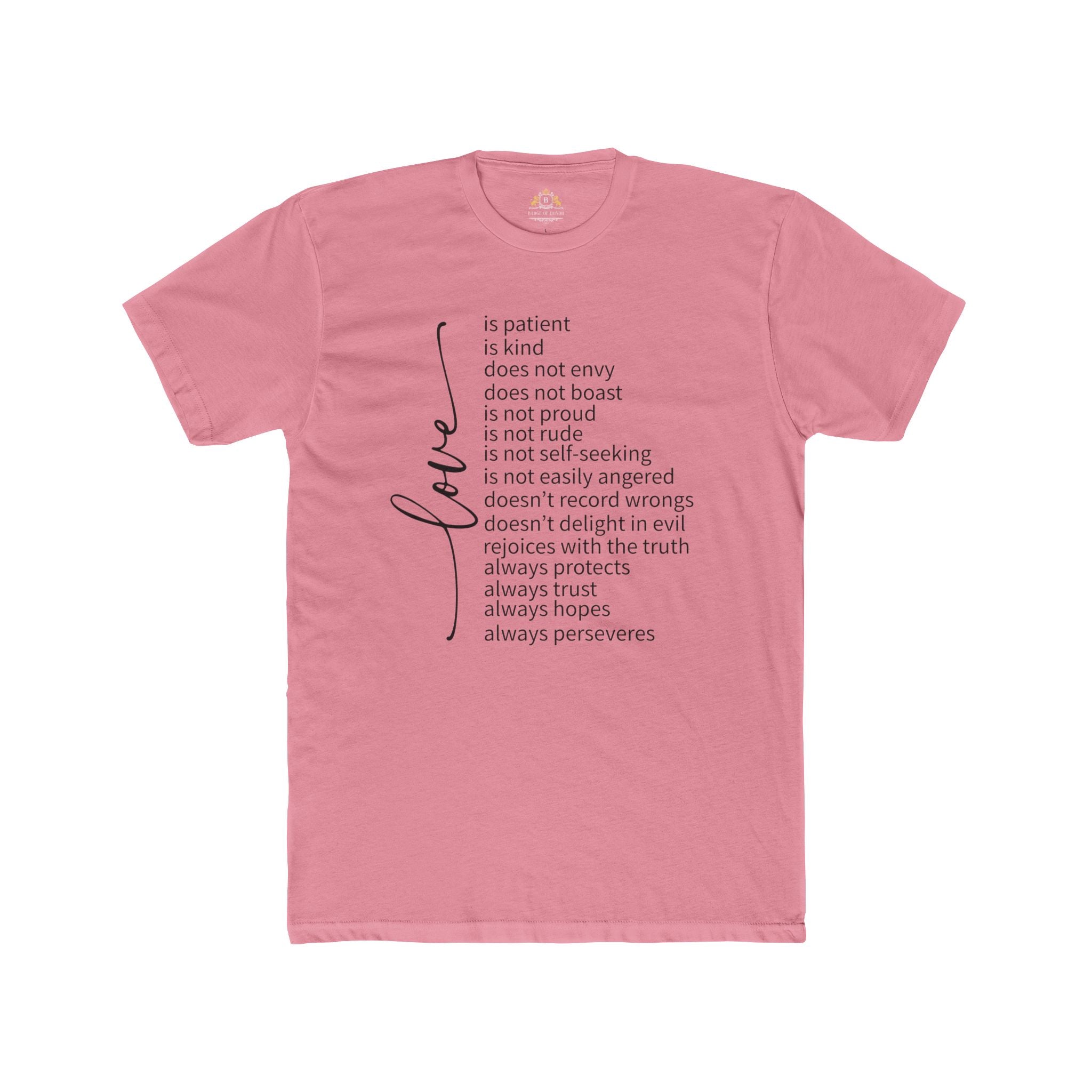 Love is Patient T-Shirt — Inspirational Scripture Typography Tee