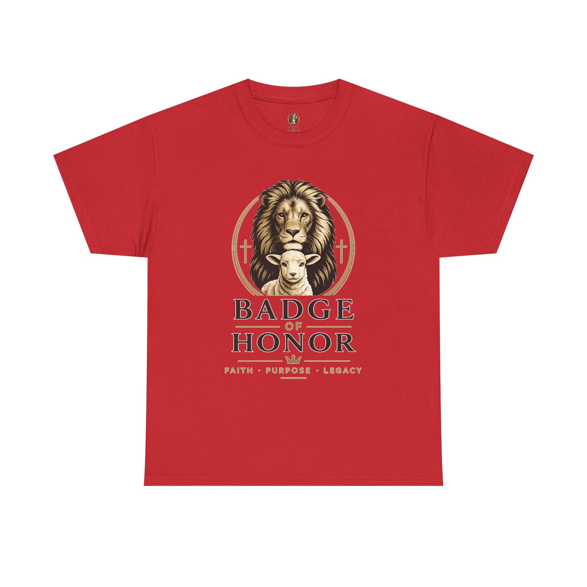 "Badge Of Honor" Lion Graphic Tee (Faith • Purpose • Legacy)