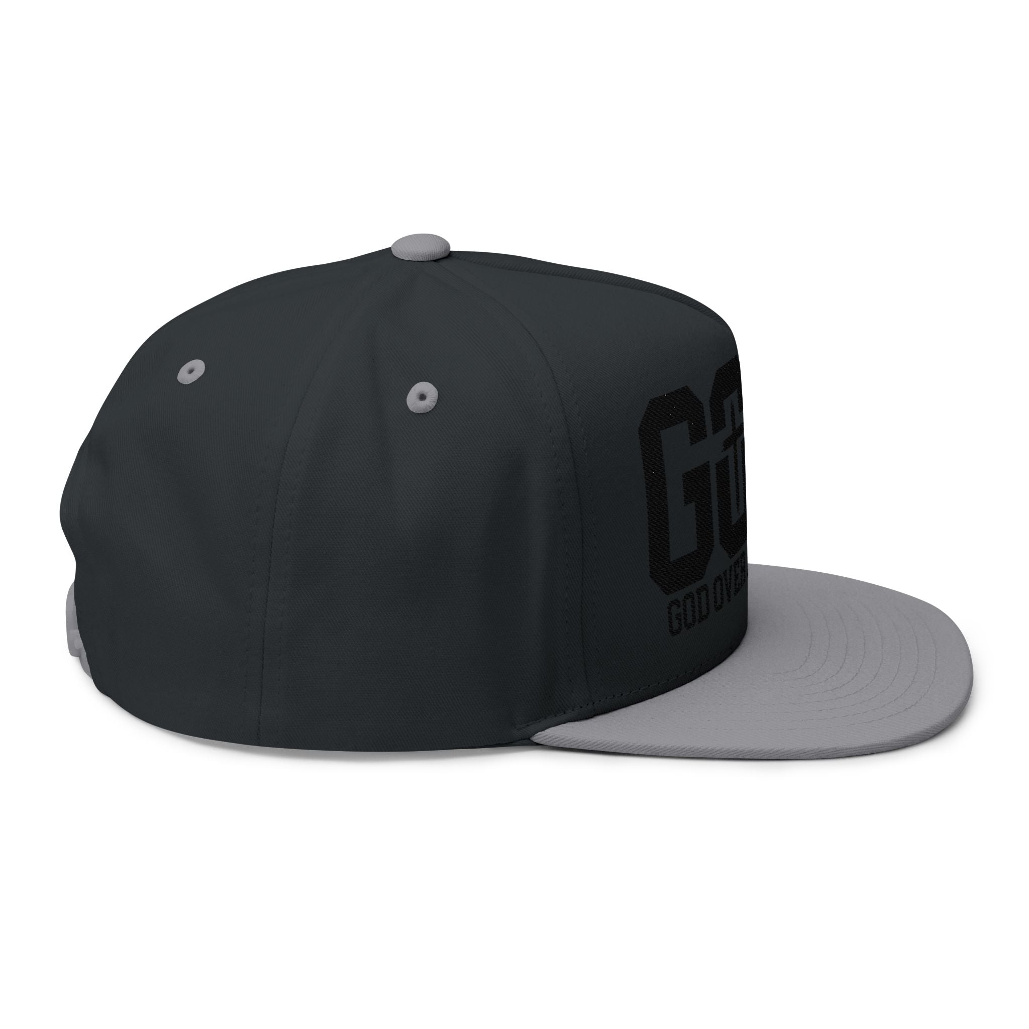 GOAT Embroidered Flat Bill Cap — "God Over All Things" Christian Snapback