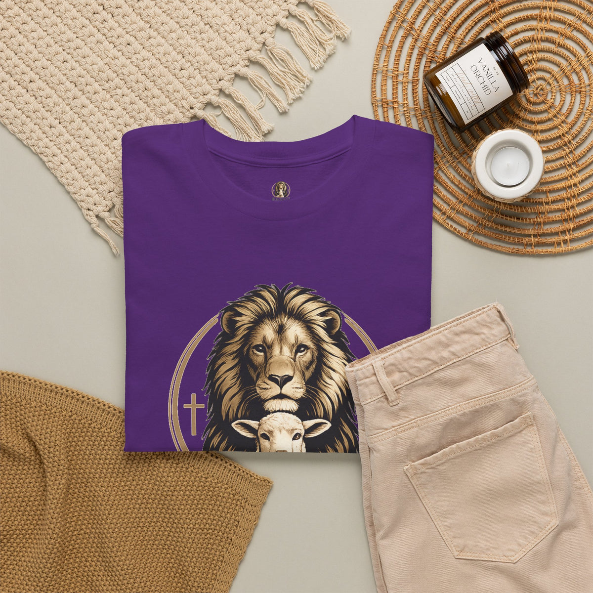 "Badge Of Honor" Lion Graphic Tee (Faith • Purpose • Legacy)