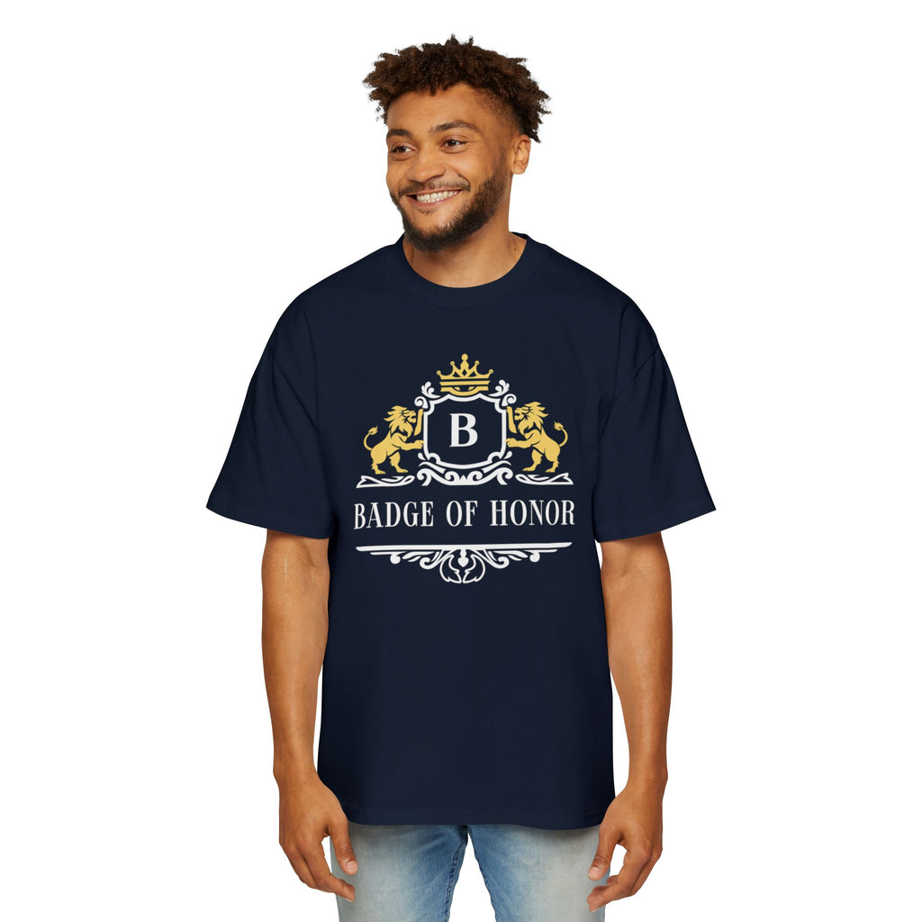 Badge Of Honor Crest Tee — Men's Oversized Graphic T-Shirt