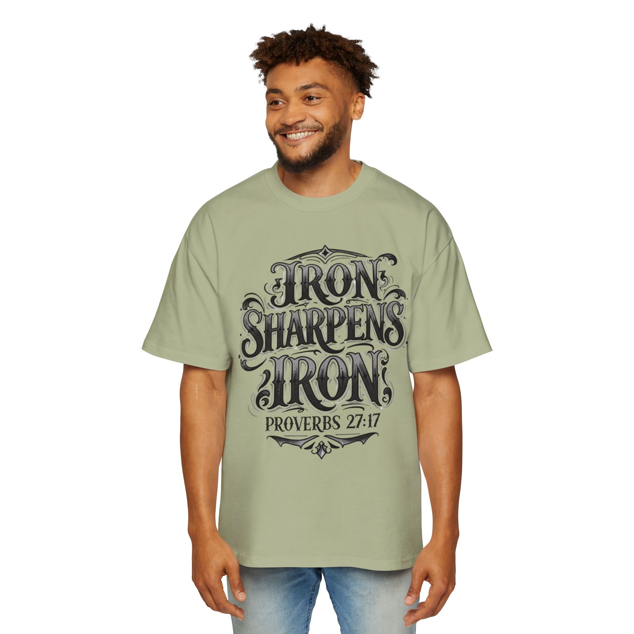 T-Shirt — "Iron Sharpens Iron" Proverbs 27:17 Christian Graphic Tee