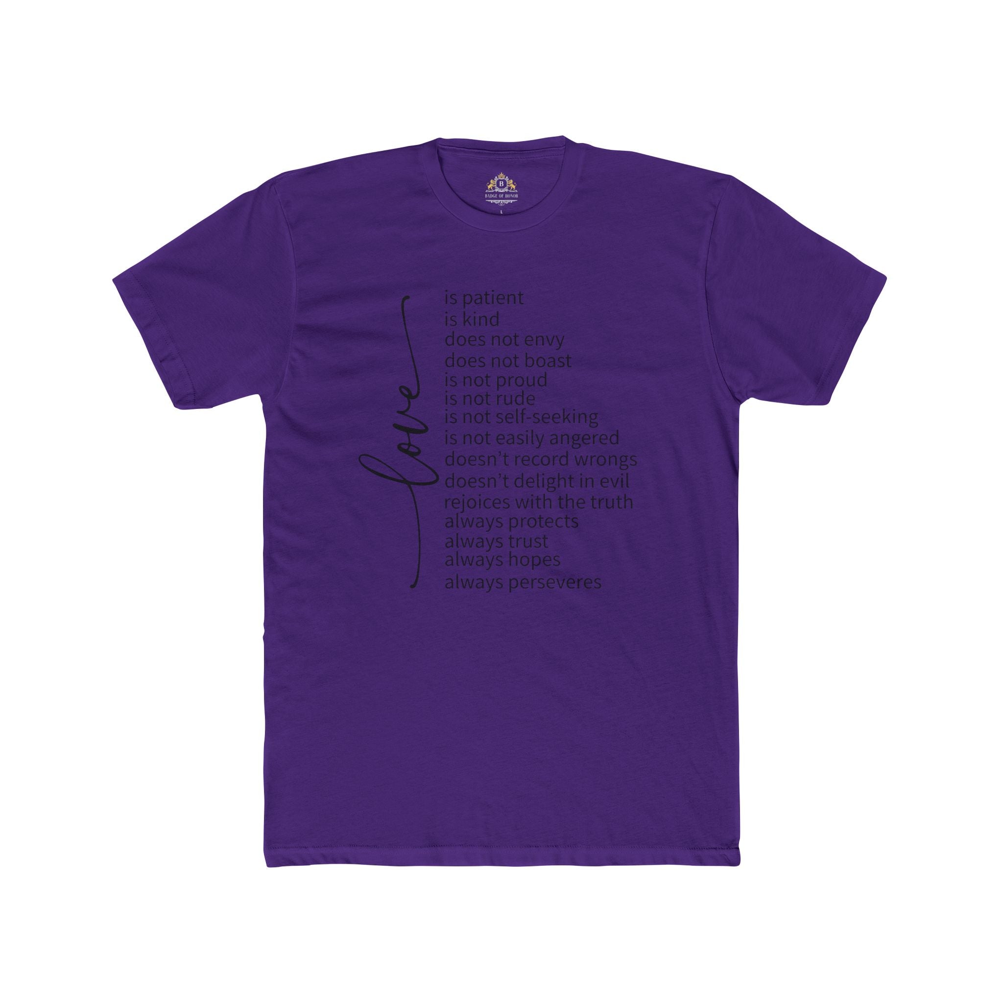 Love is Patient T-Shirt — Inspirational Scripture Typography Tee
