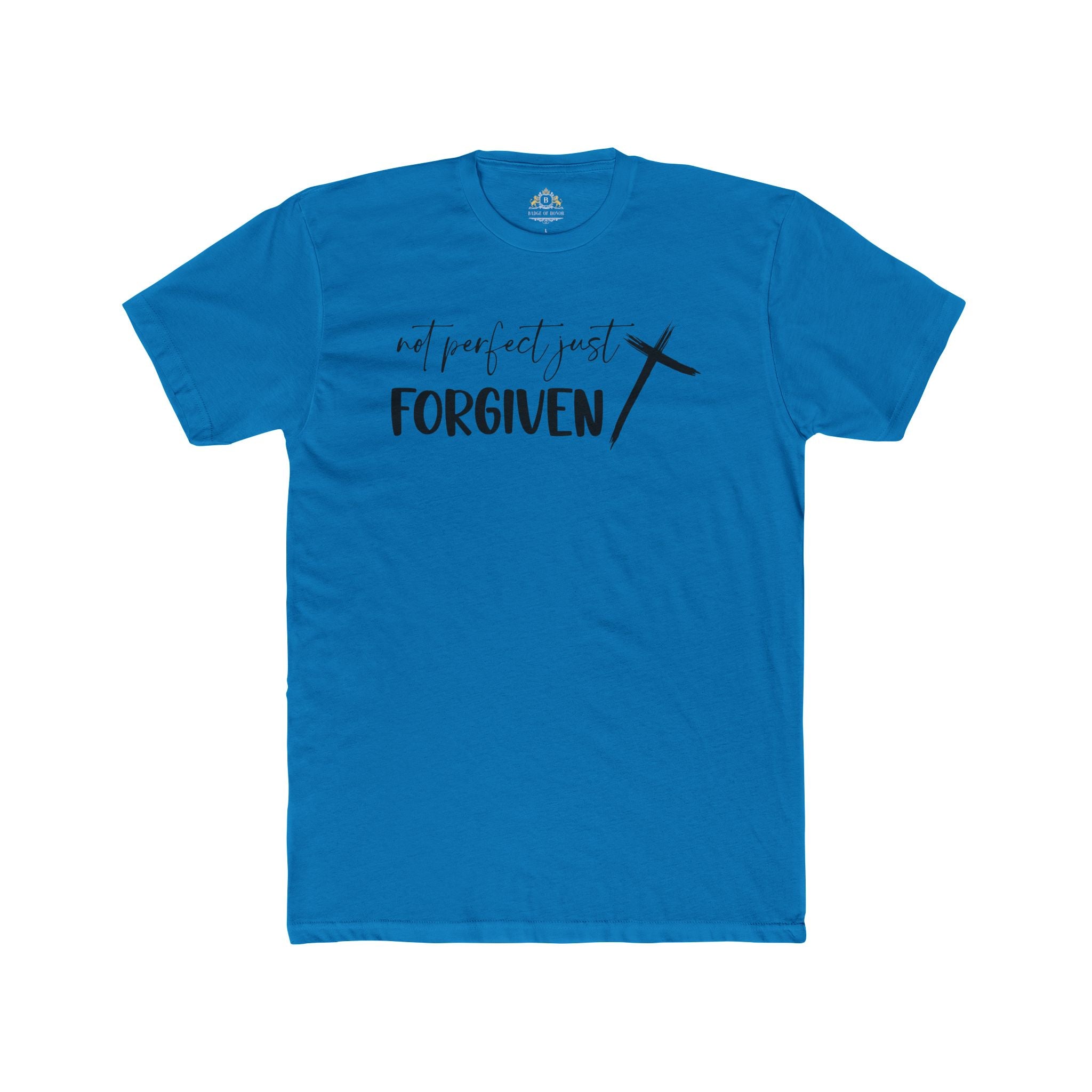 Forgiven Cross T-Shirt — 'Not Perfect Just Forgiven' Christian Tee
