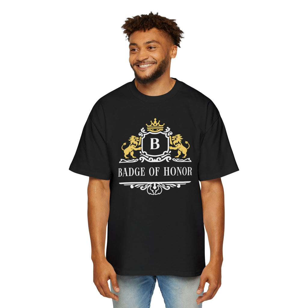 Badge Of Honor Crest Tee — Men's Oversized Graphic T-Shirt