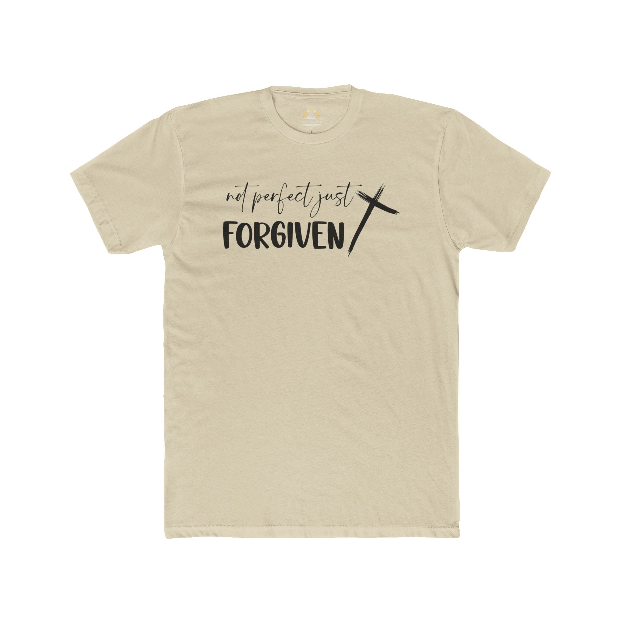 Forgiven Cross T-Shirt — 'Not Perfect Just Forgiven' Christian Tee