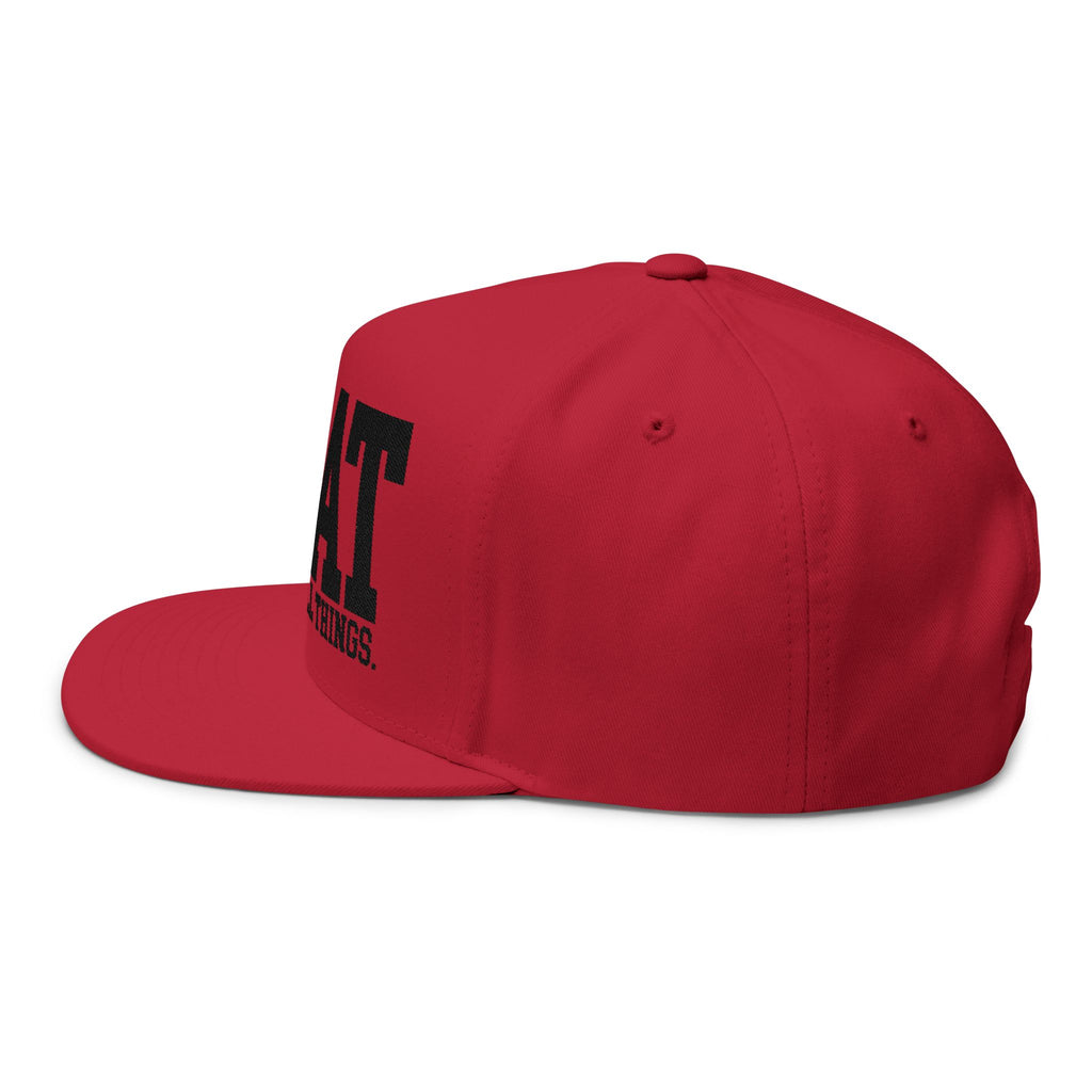 GOAT Embroidered Flat Bill Cap — "God Over All Things" Christian Snapback