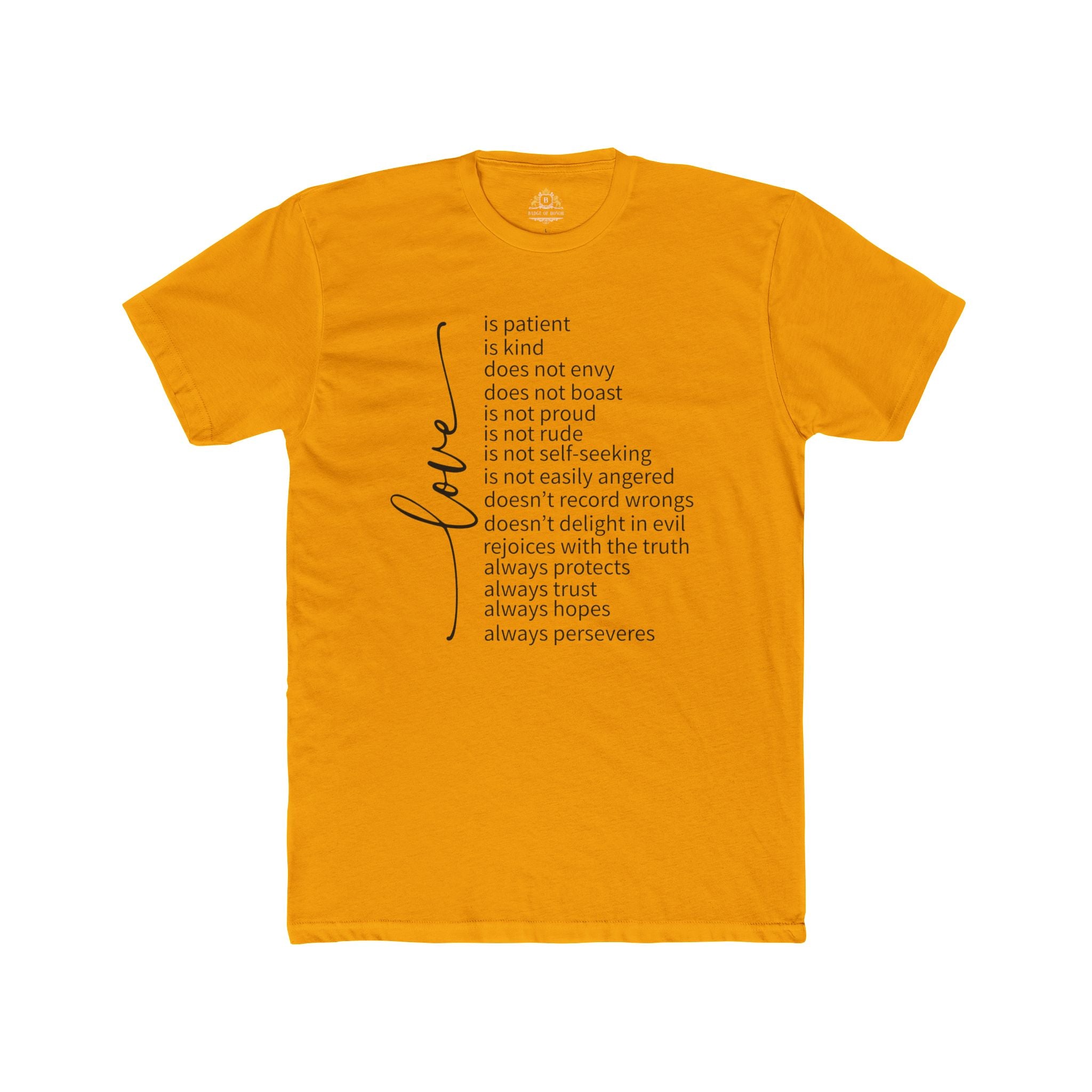 Love is Patient T-Shirt — Inspirational Scripture Typography Tee