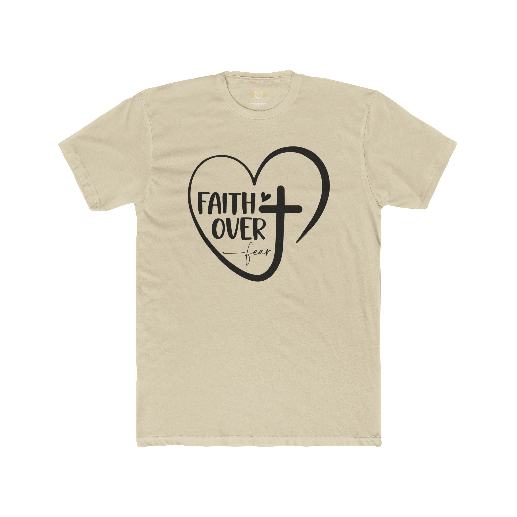 Faith Over Fear Heart T-Shirt — Christian Cross Inspirational Tee