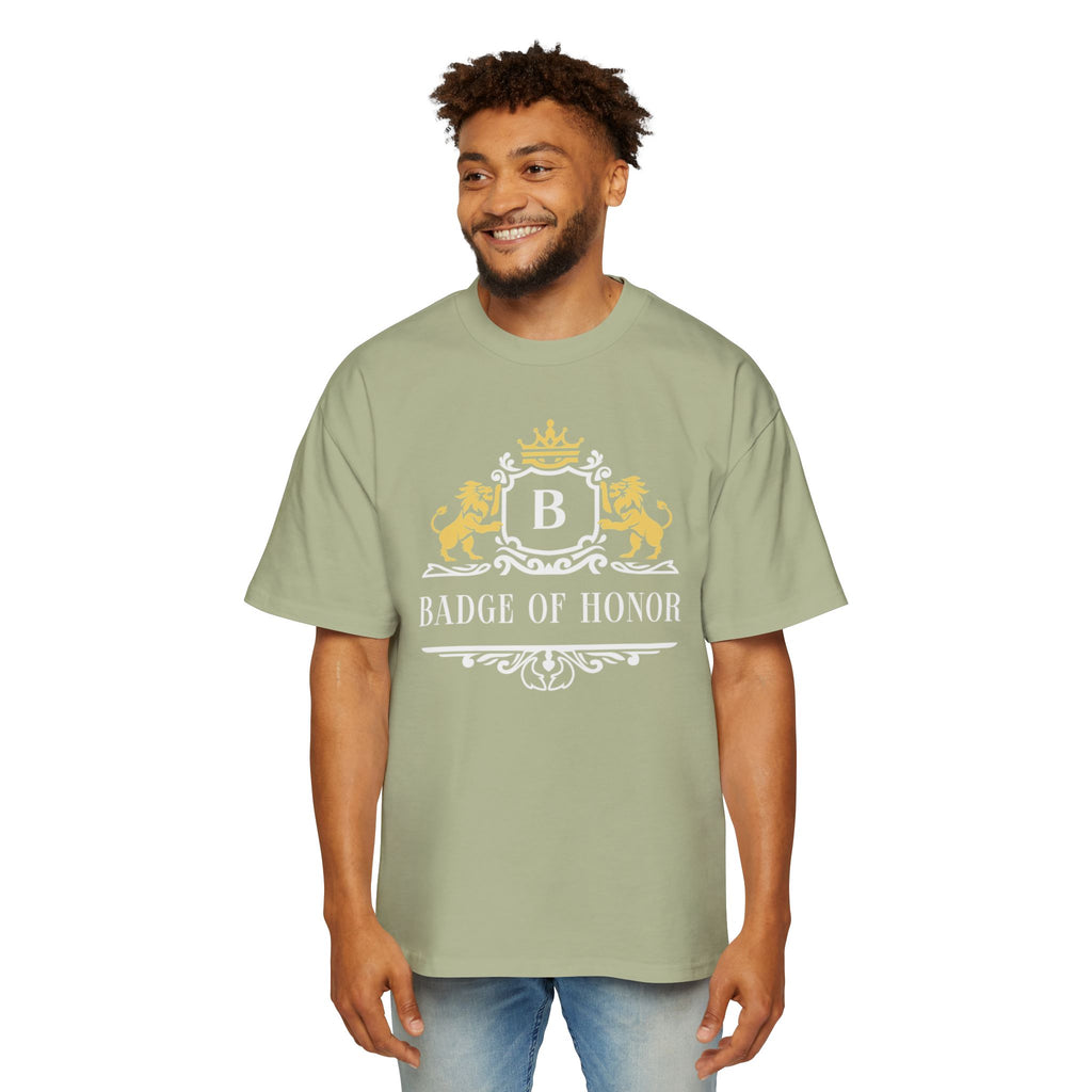 Badge Of Honor Crest Tee — Men's Oversized Graphic T-Shirt