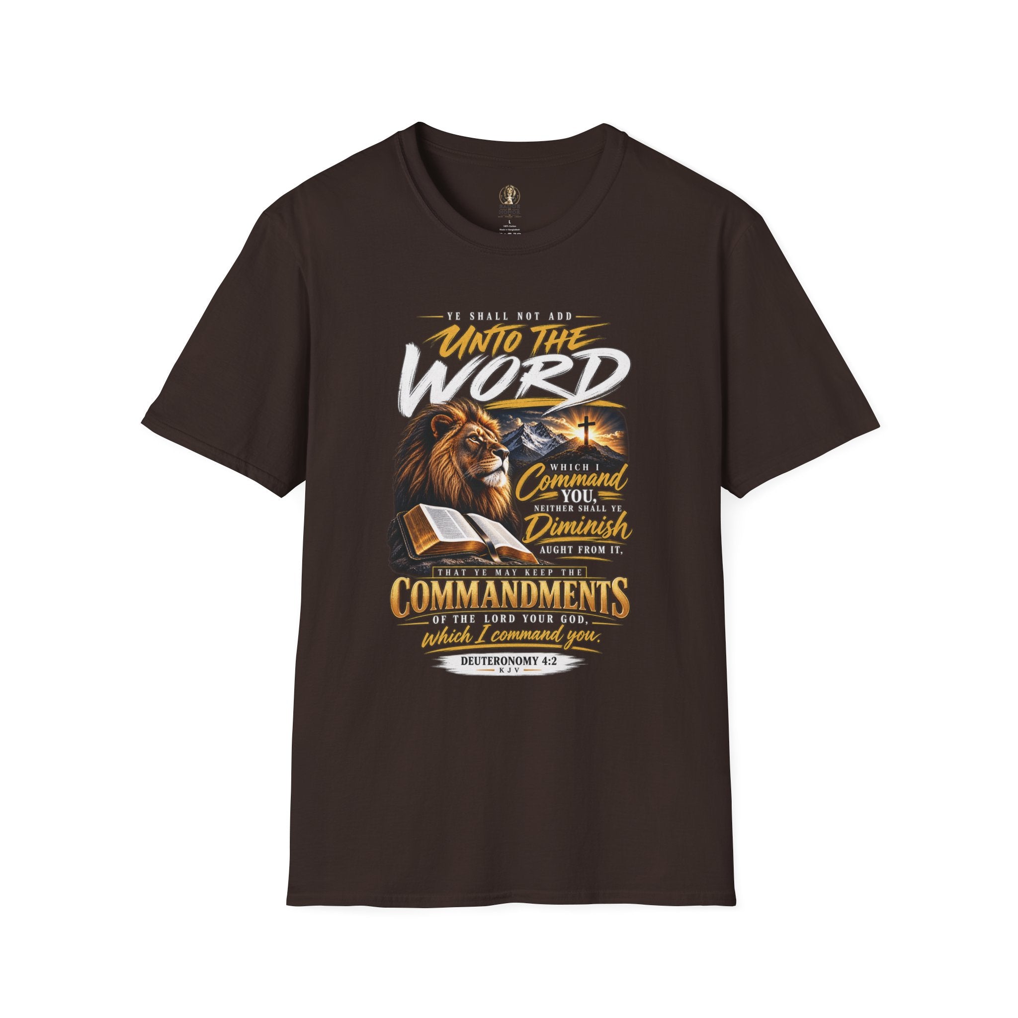 "Ye Shall Not Add Unto the Word" Lion Bible Verse - T-Shirt