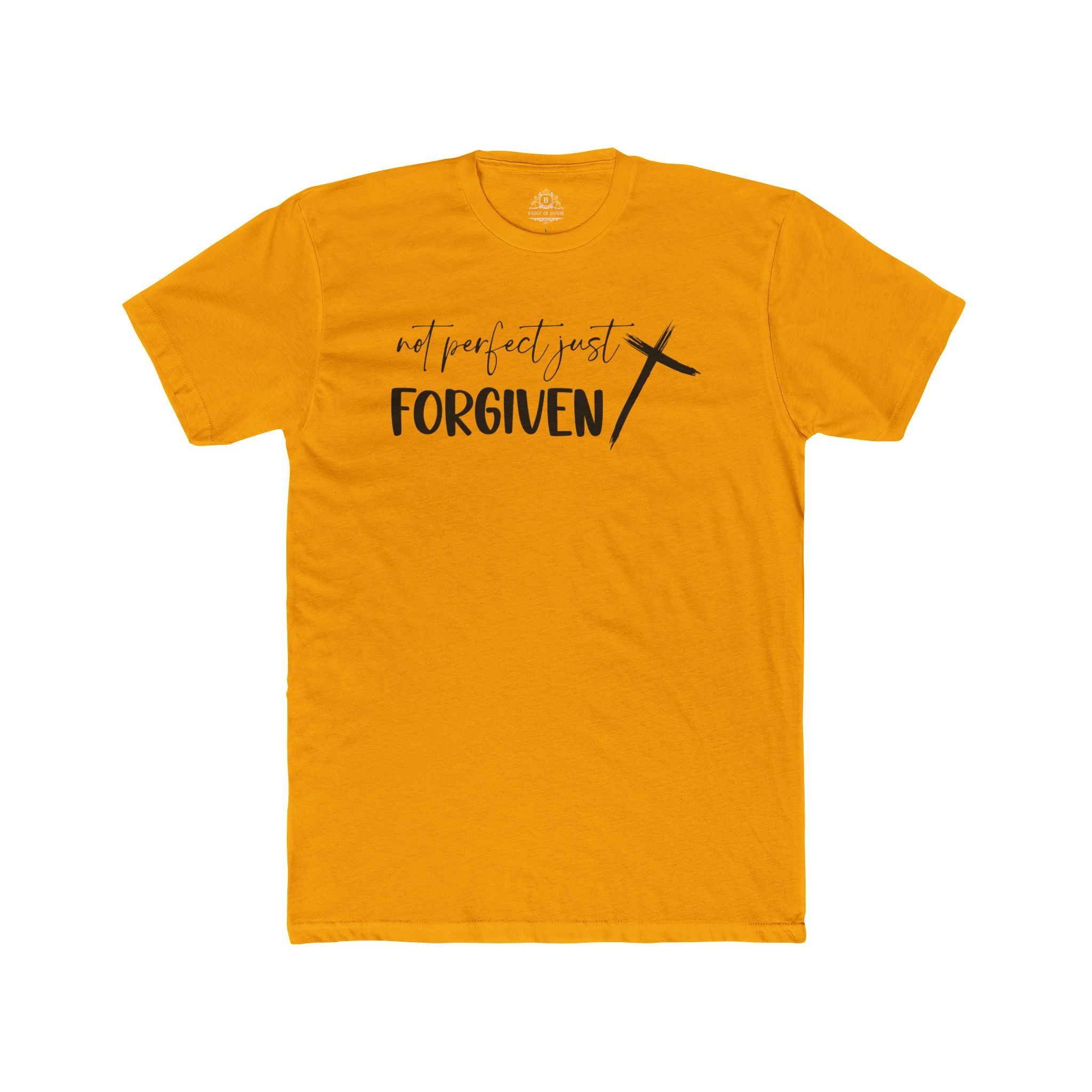 Forgiven Cross T-Shirt — 'Not Perfect Just Forgiven' Christian Tee