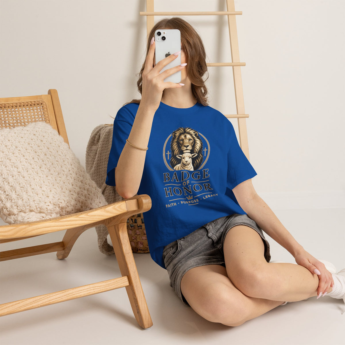 "Badge Of Honor" Lion Graphic Tee (Faith • Purpose • Legacy)