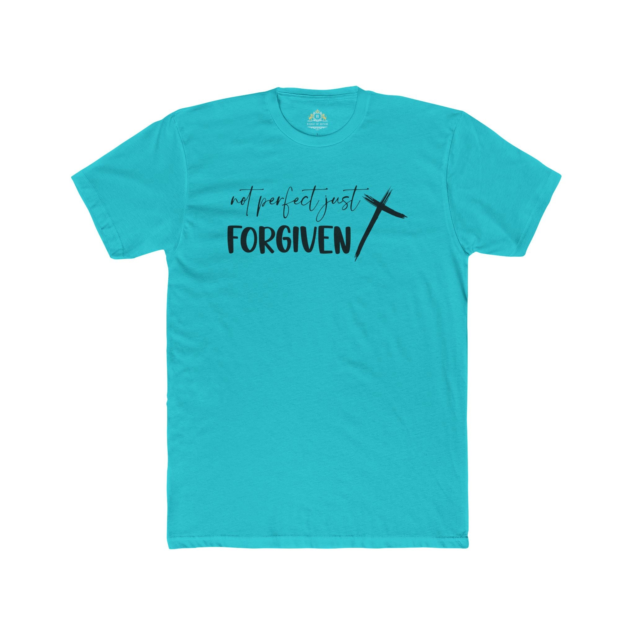 Forgiven Cross T-Shirt — 'Not Perfect Just Forgiven' Christian Tee