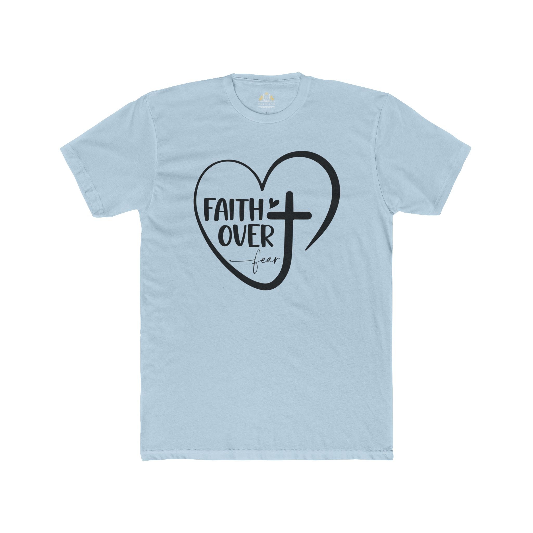 Faith Over Fear Heart T-Shirt — Christian Cross Inspirational Tee