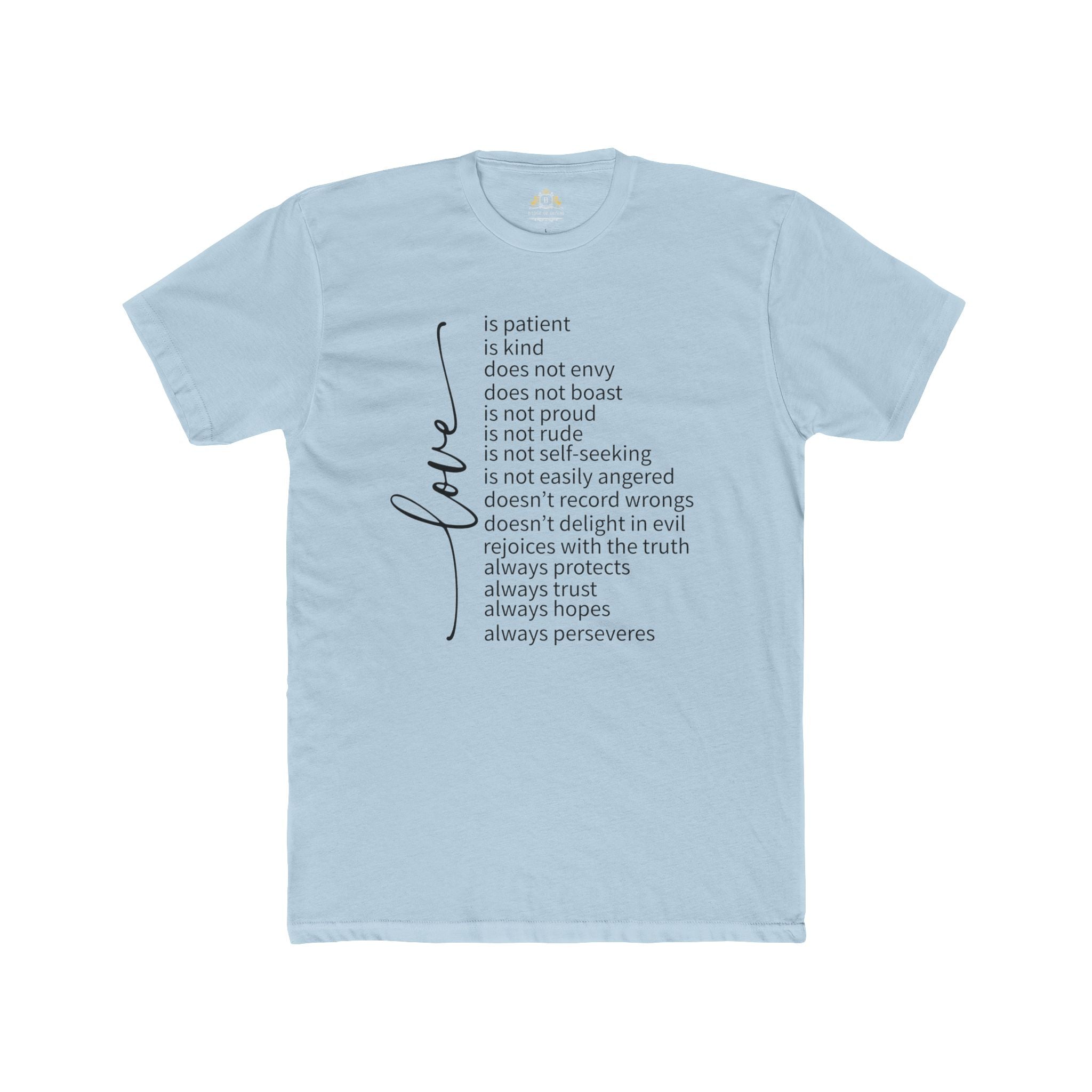 Love is Patient T-Shirt — Inspirational Scripture Typography Tee