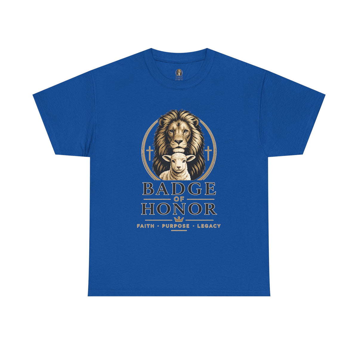 "Badge Of Honor" Lion Graphic Tee (Faith • Purpose • Legacy)