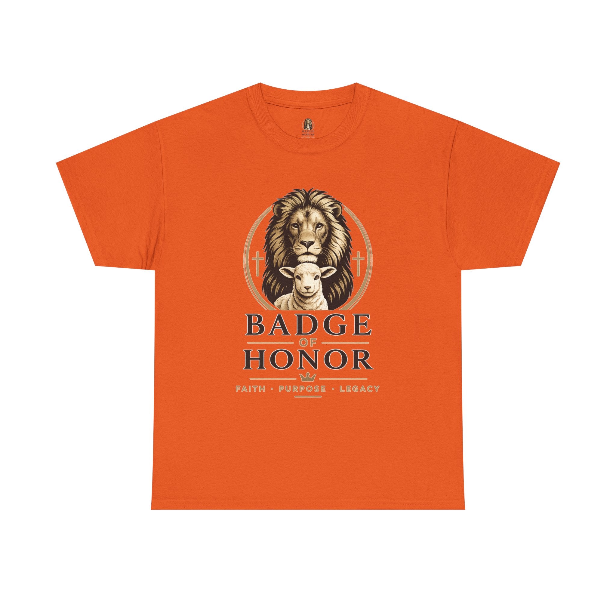"Badge Of Honor" Lion Graphic Tee (Faith • Purpose • Legacy)