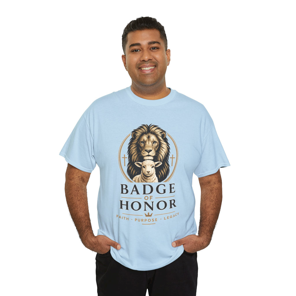 "Badge Of Honor" Lion Graphic Tee (Faith • Purpose • Legacy)