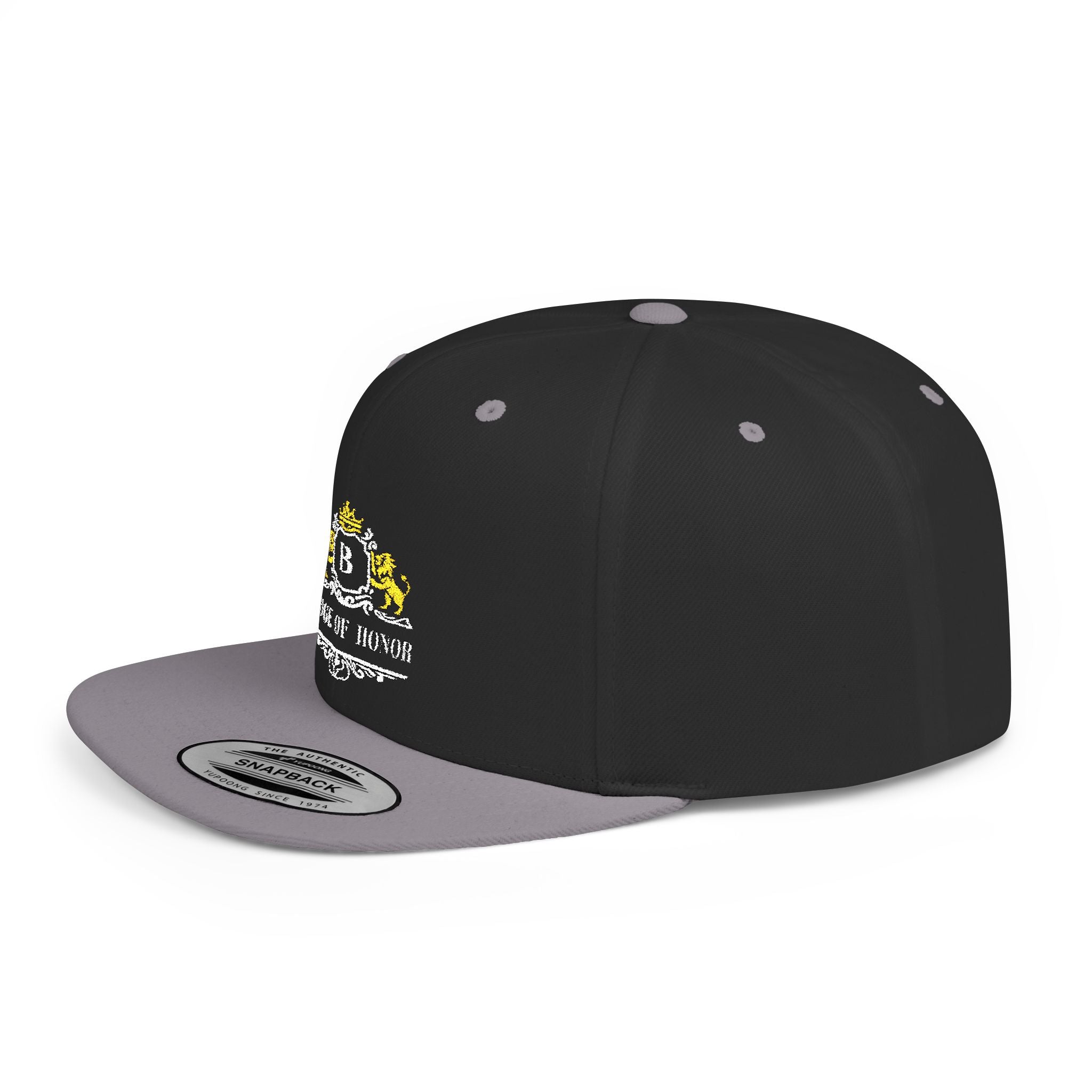 Badge Of Honor Crest Snapback Hat — 'B' Royal Emblem Flat-Bill Cap