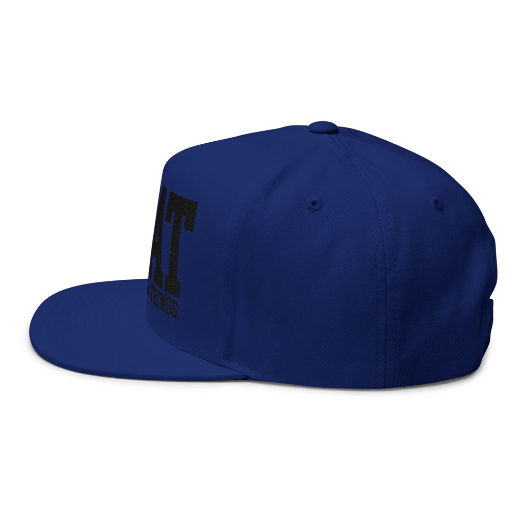 GOAT Embroidered Flat Bill Cap — "God Over All Things" Christian Snapback
