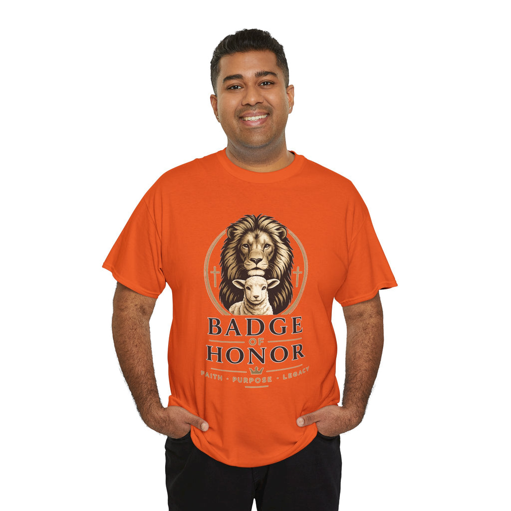 "Badge Of Honor" Lion Graphic Tee (Faith • Purpose • Legacy)