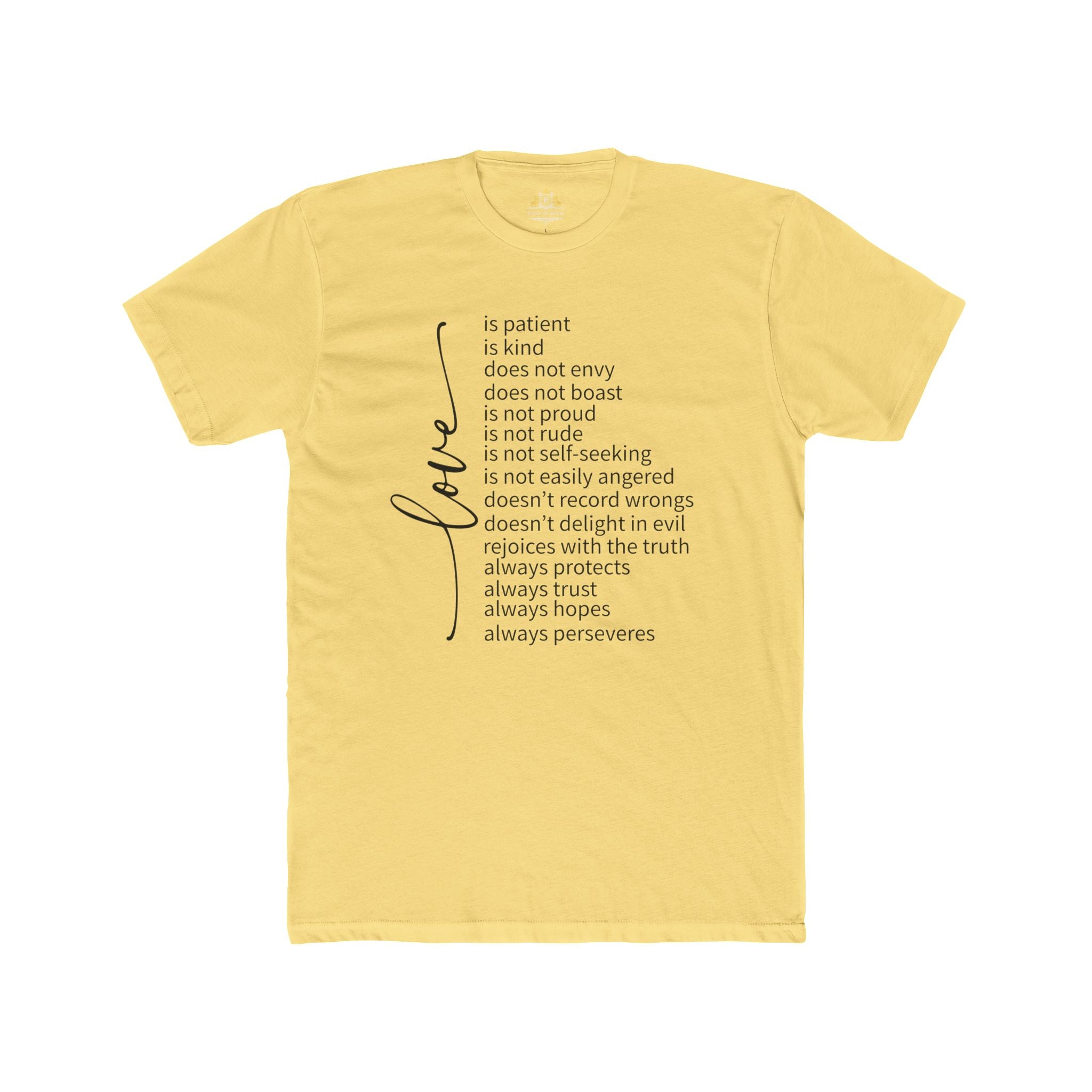 Love is Patient T-Shirt — Inspirational Scripture Typography Tee