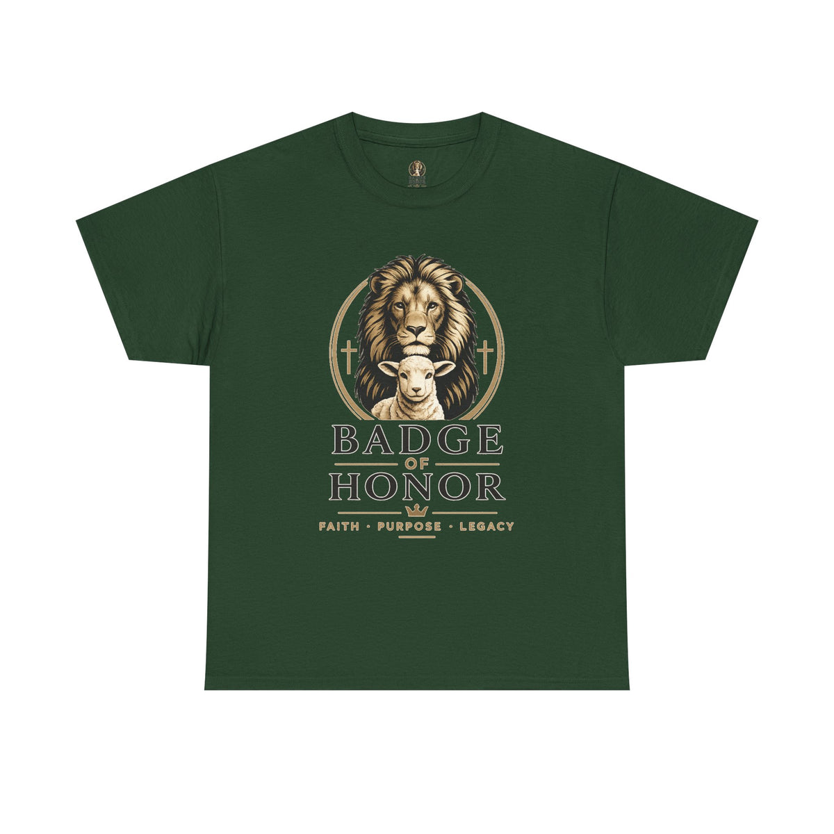 "Badge Of Honor" Lion Graphic Tee (Faith • Purpose • Legacy)