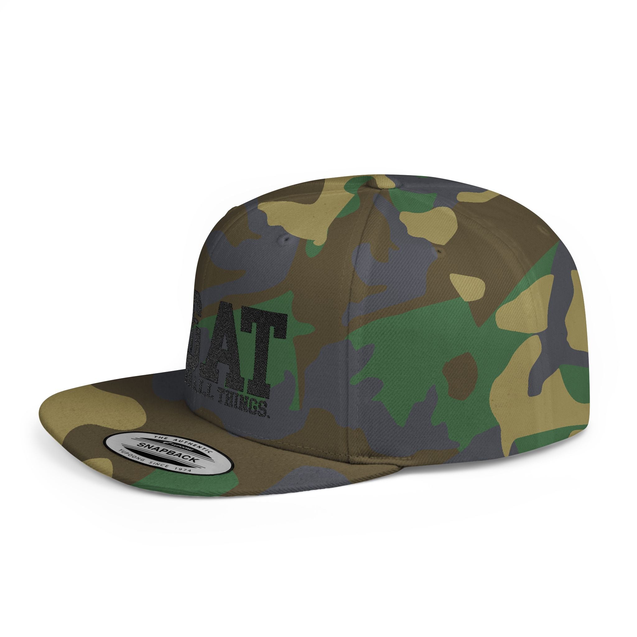 GOAT Snapback Hat — "God Over All Things" Flat-Bill Christian Baseball Cap