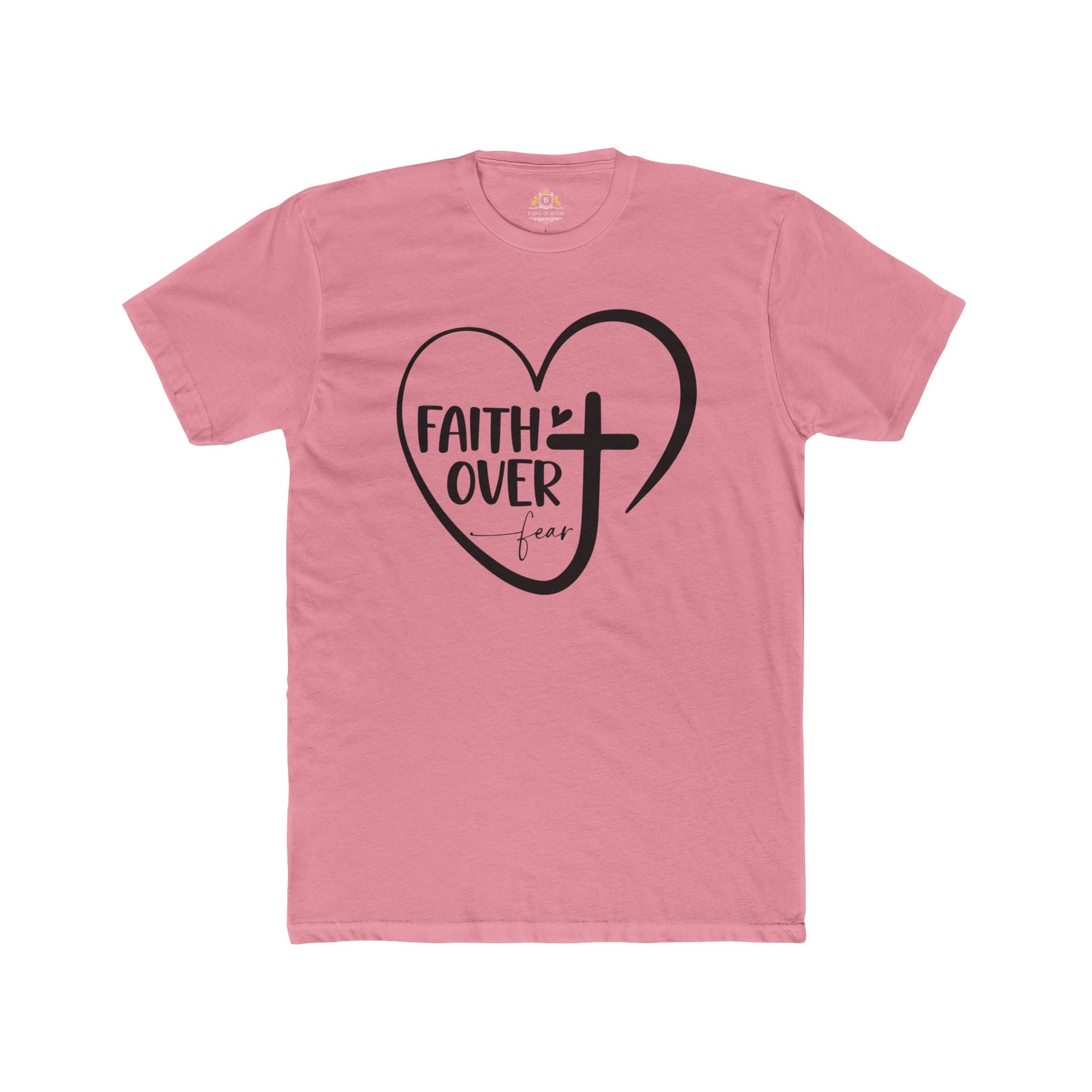 Faith Over Fear Heart T-Shirt — Christian Cross Inspirational Tee