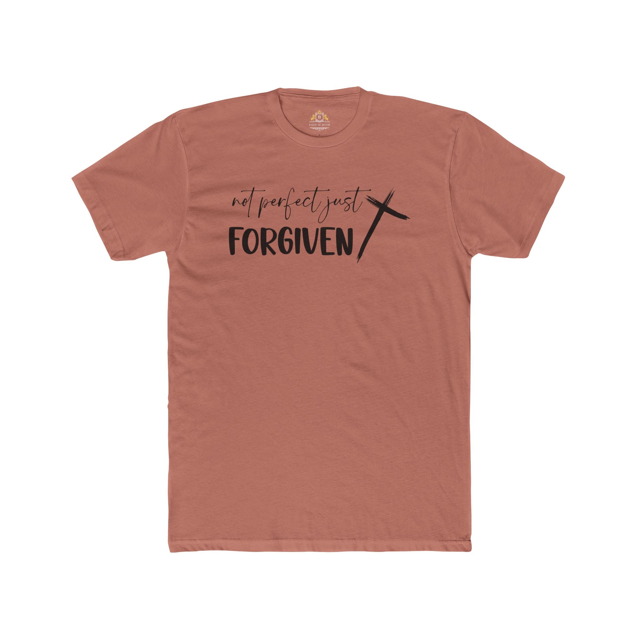 Forgiven Cross T-Shirt — 'Not Perfect Just Forgiven' Christian Tee