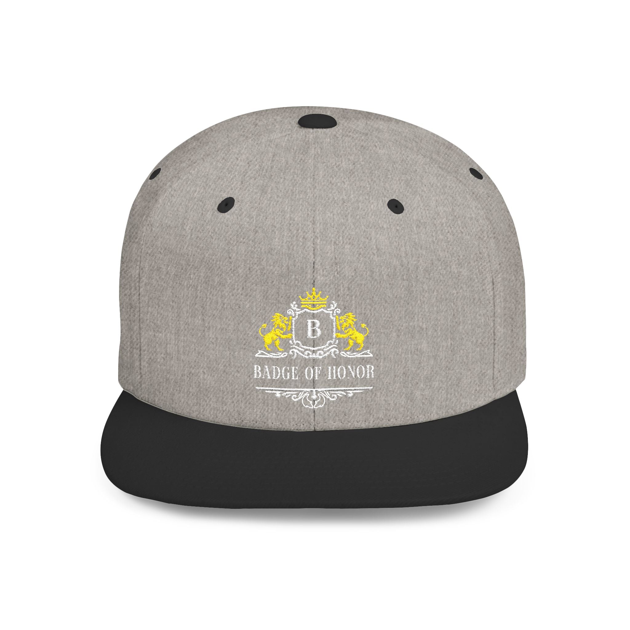 Badge Of Honor Crest Snapback Hat — 'B' Royal Emblem Flat-Bill Cap