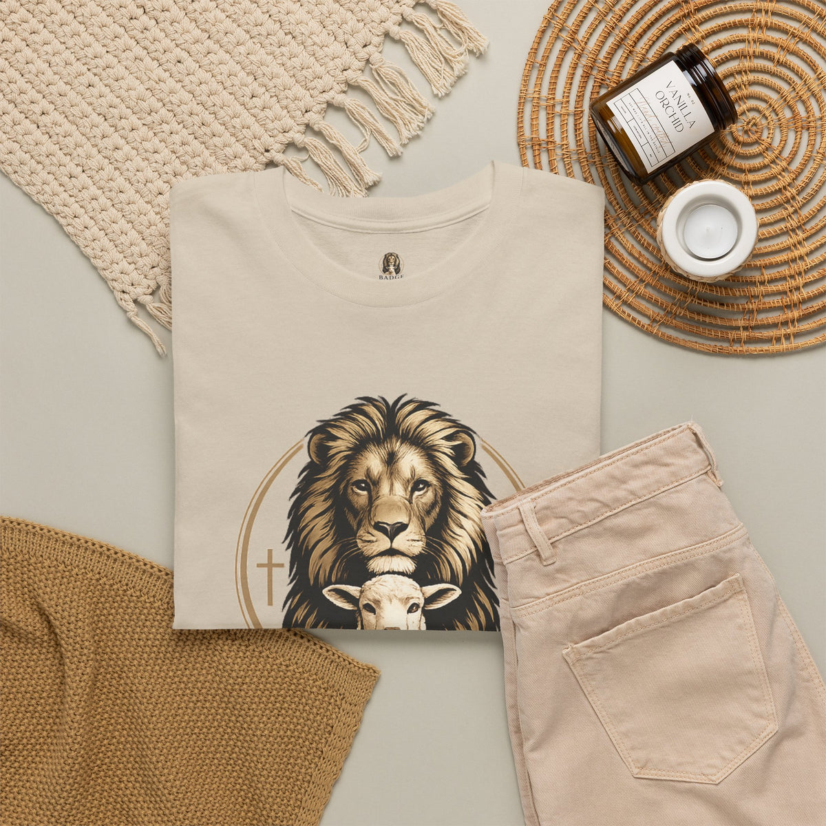 "Badge Of Honor" Lion Graphic Tee (Faith • Purpose • Legacy)